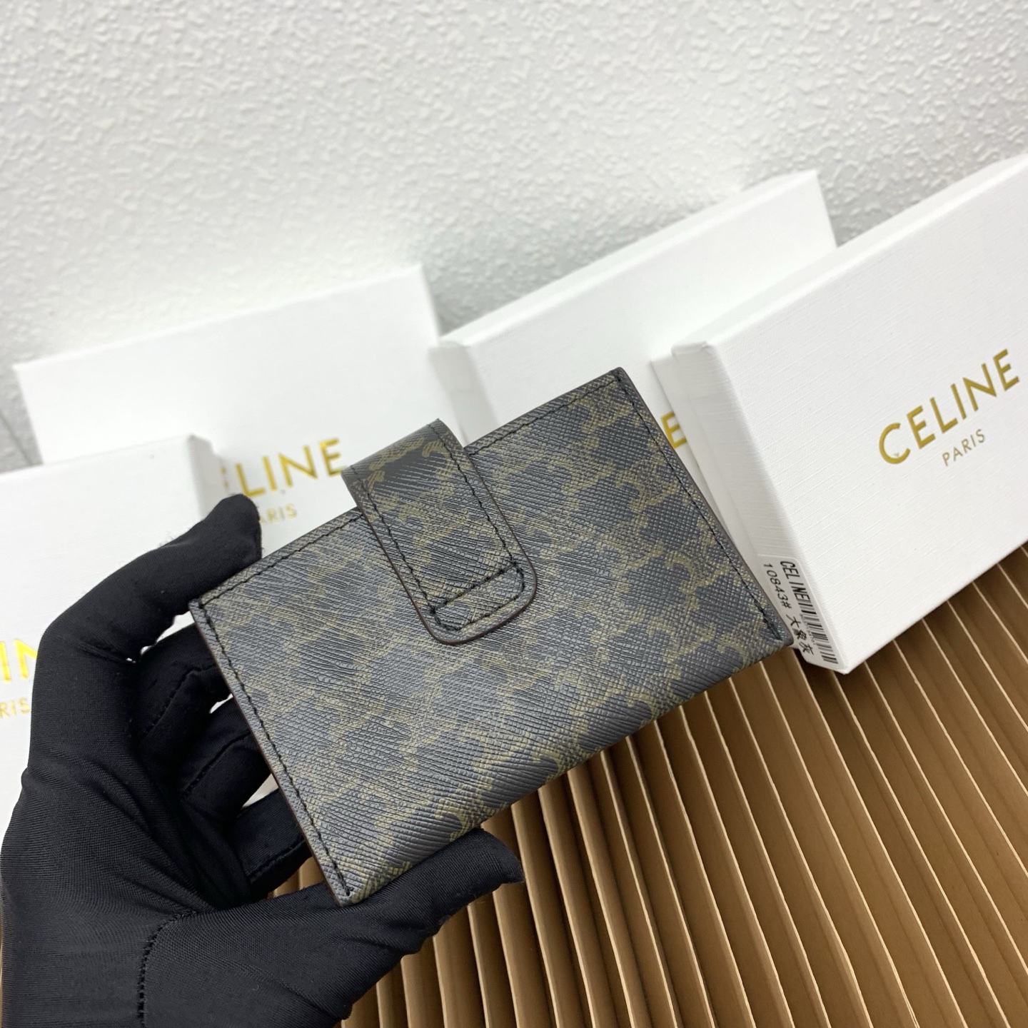 Celine ACCORDEON Triomphe Leather Card Holder - Image 5