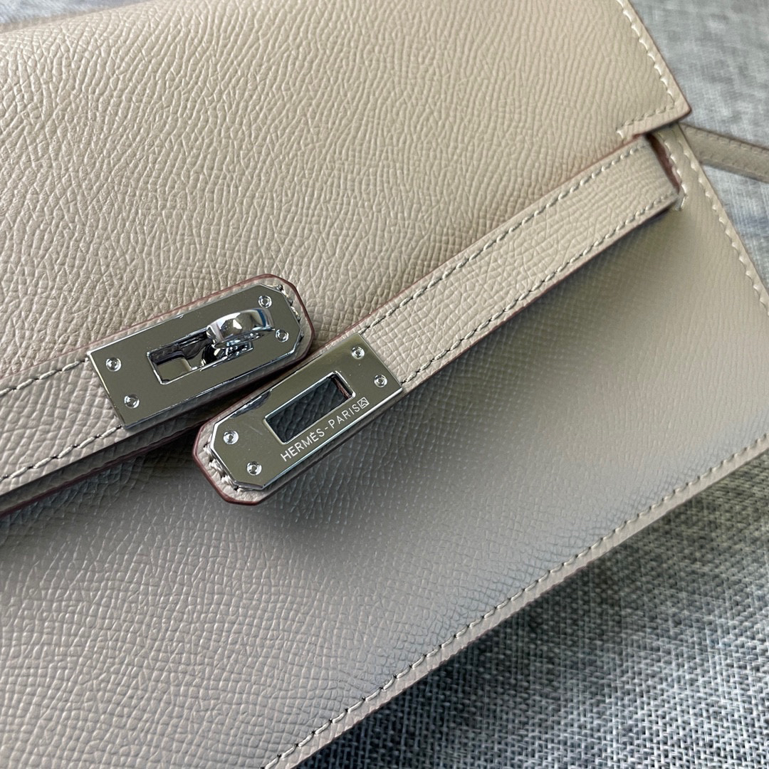 Hermes Kelly Pebbled Leather Shoulder Crossbody Bag - Image 5