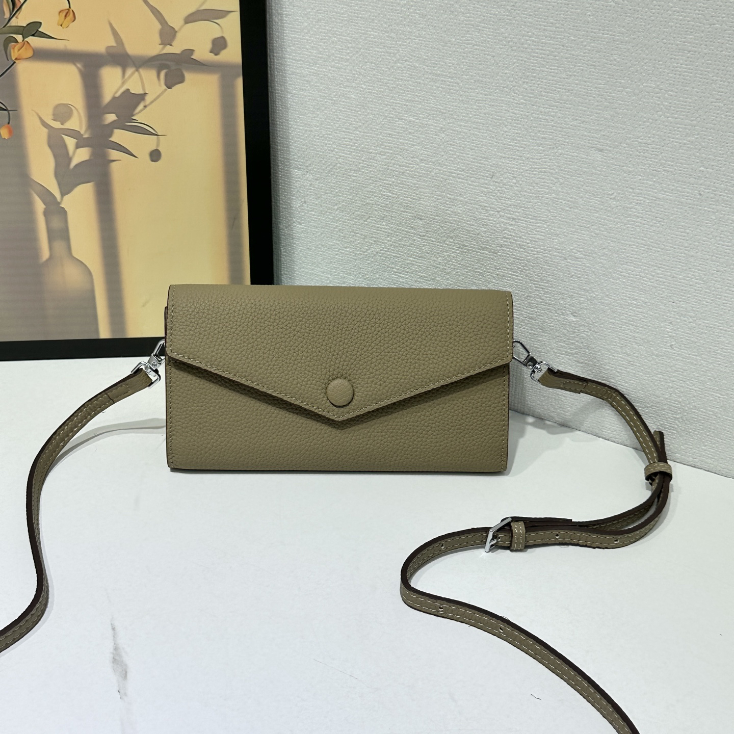 Hermès R.M.S Evercolor Togo Leather Crossbody Wallet Bag - Image 5