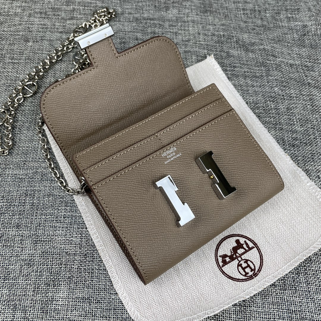 Hermes Constance Palm-Grain Leather Card Holder - Image 5