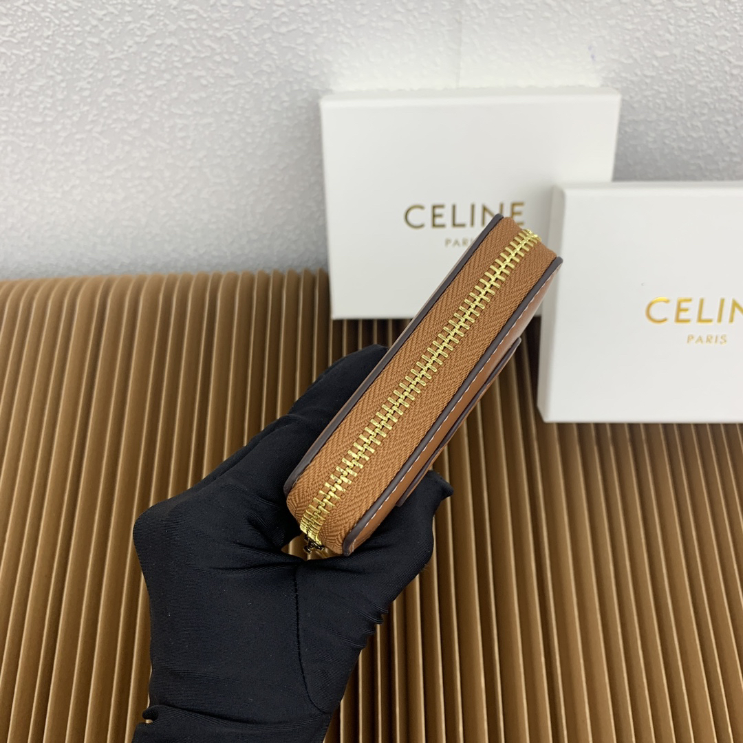 Celine Triomphe Cuir Compact Zipper Wallet - Image 5