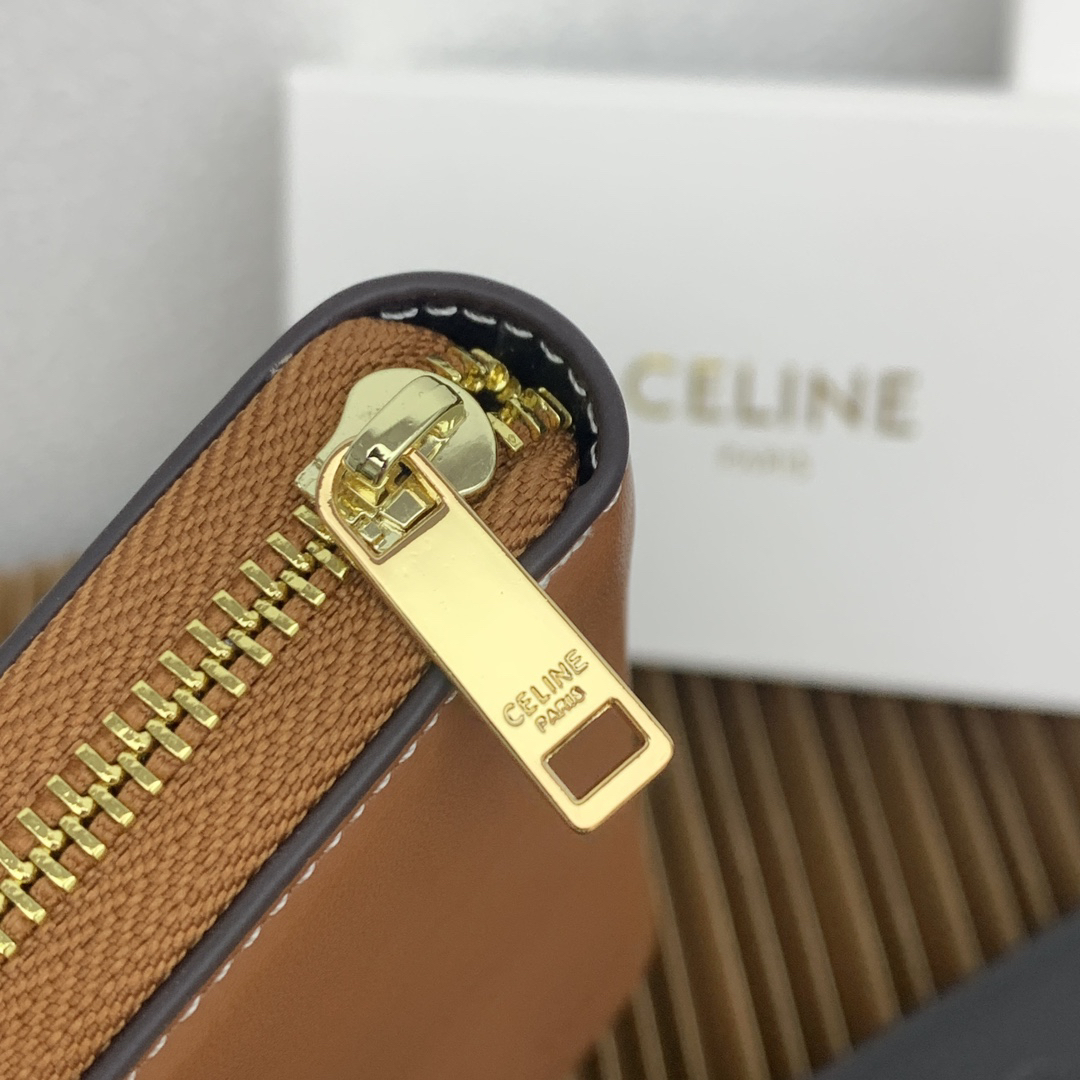 Triomphe C Large Zip-Around Calfskin Wallet - Image 5