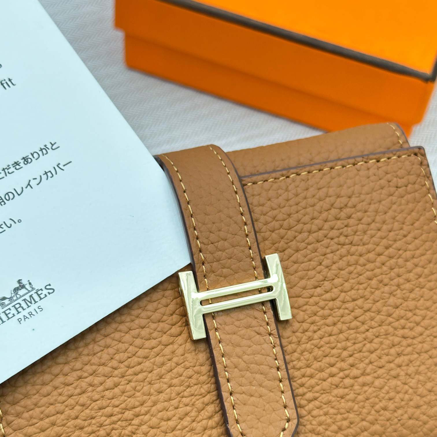 Hermès Togo Leather Trifold Wallet - Image 5