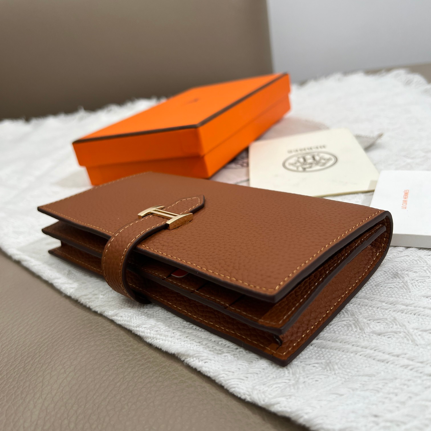 Hermes Women’s Togo Leather Vertical Zip Wallet - Image 5