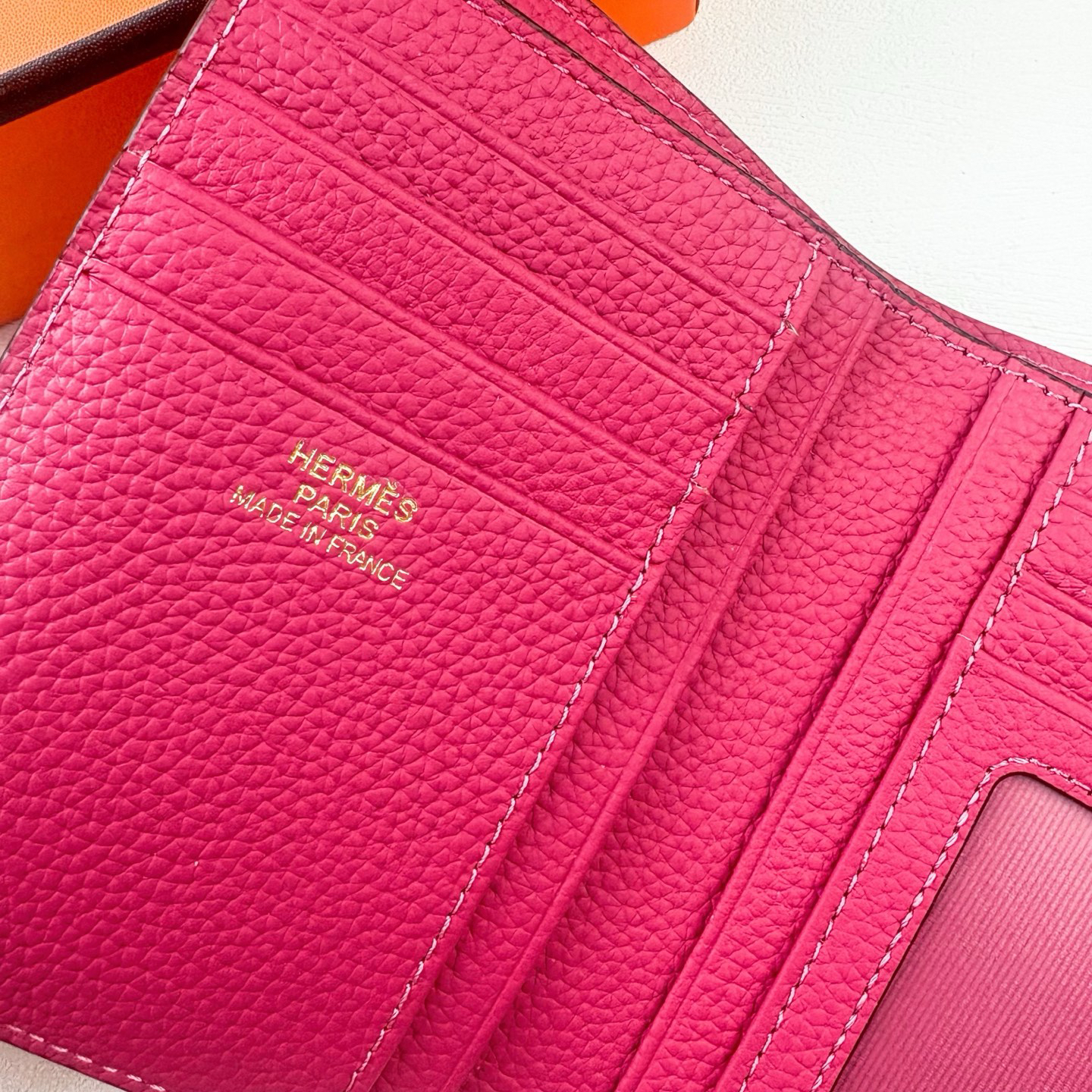 Hermès Togo Calfskin Wallet with Gold-Tone Clasp - Image 5