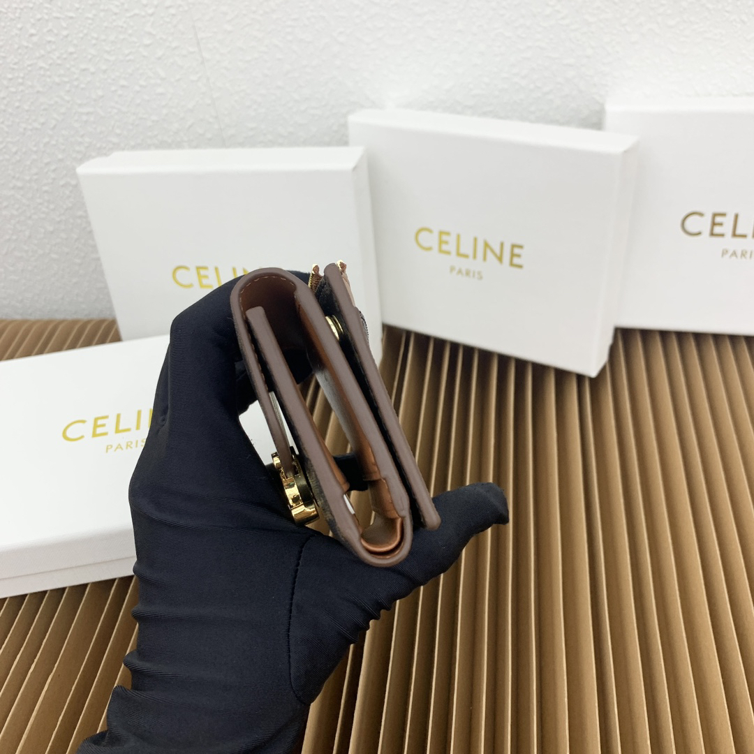 Celine Triomphe Canvas Small Leather Wallet - Image 5