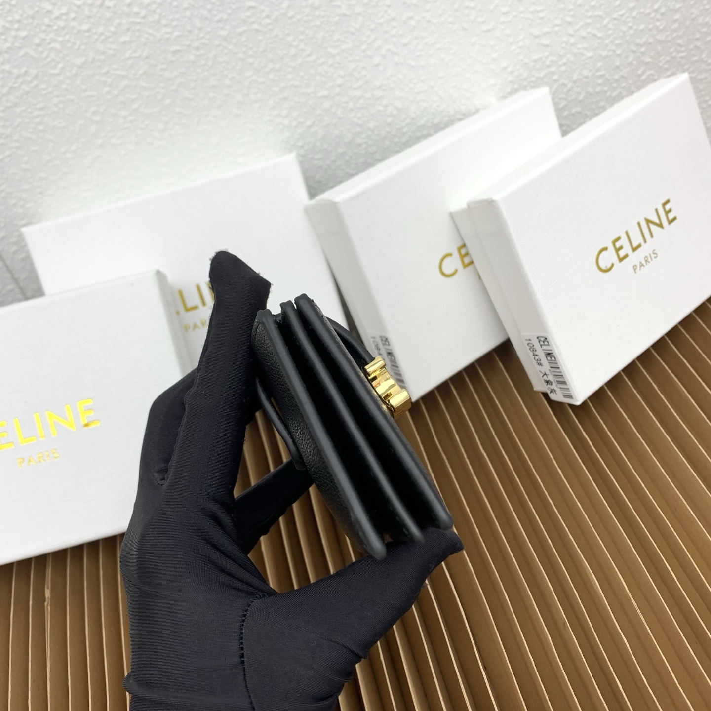 Celine Accordéon Triomphe Leather Card Holder - Image 5