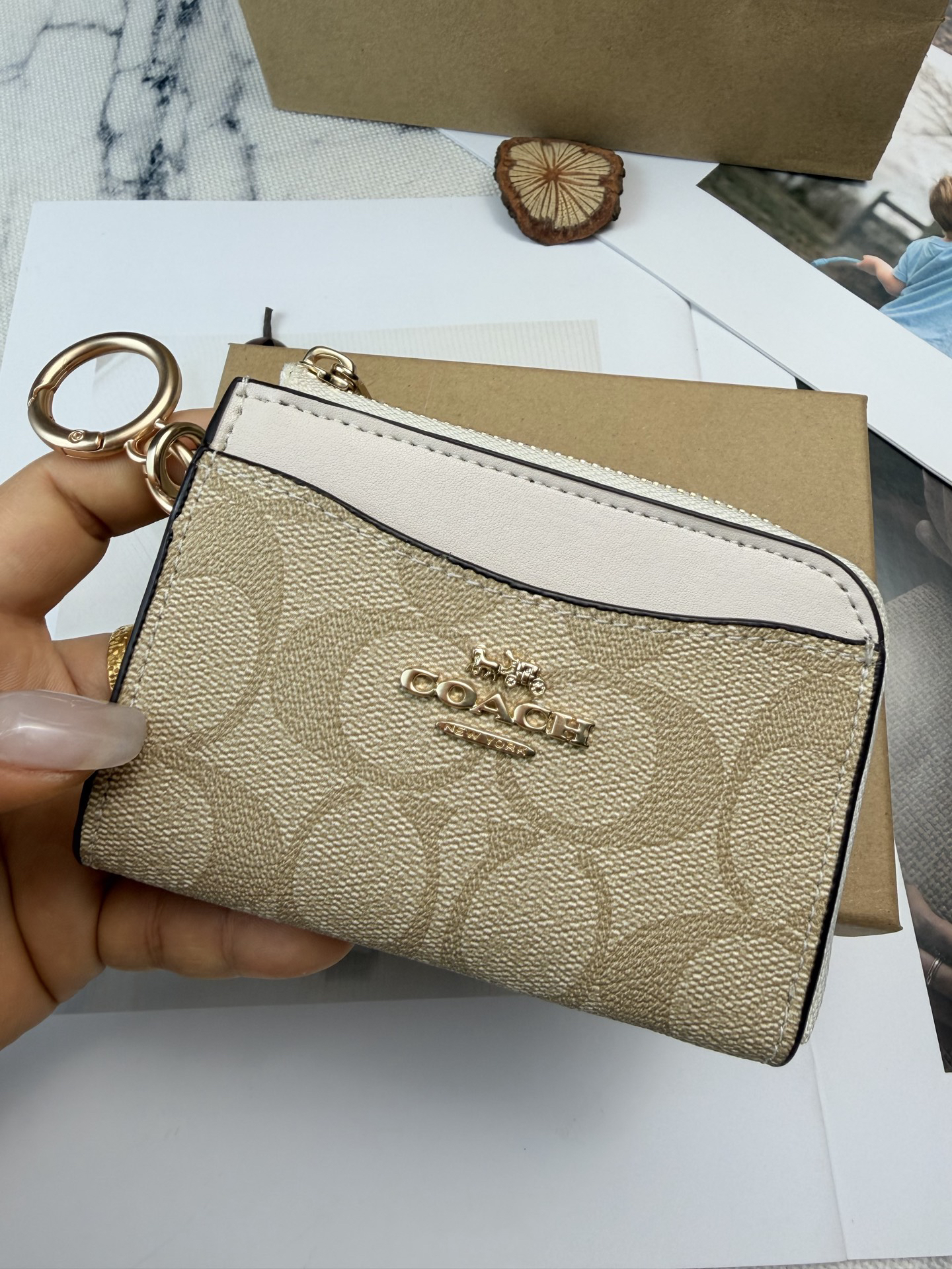 COACH C8275 Signature Leather Coin Purse - Image 5