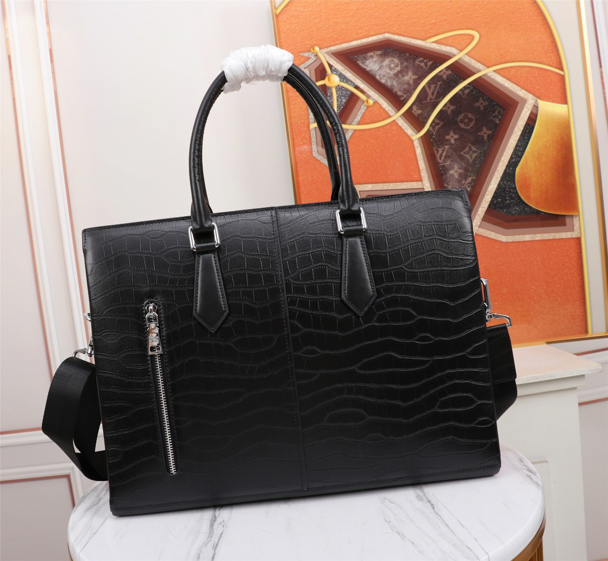 Prada Leather Briefcase - Image 5