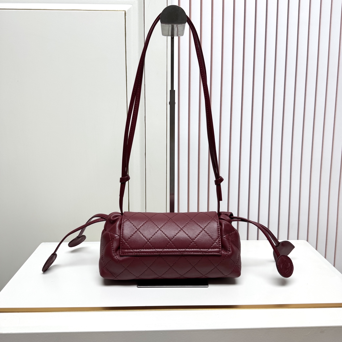 Chanel Quilted Drawstring Shoulder Bag in Black - Image 6