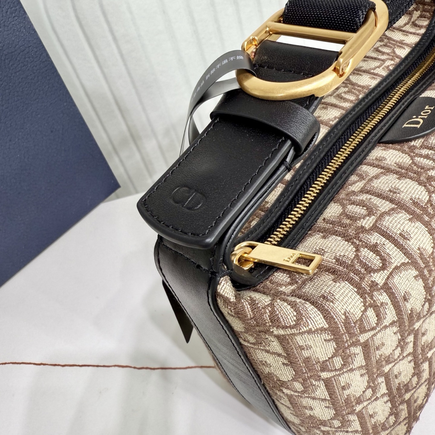Dior Jett Handbag in Brown Oblique Print - Image 6