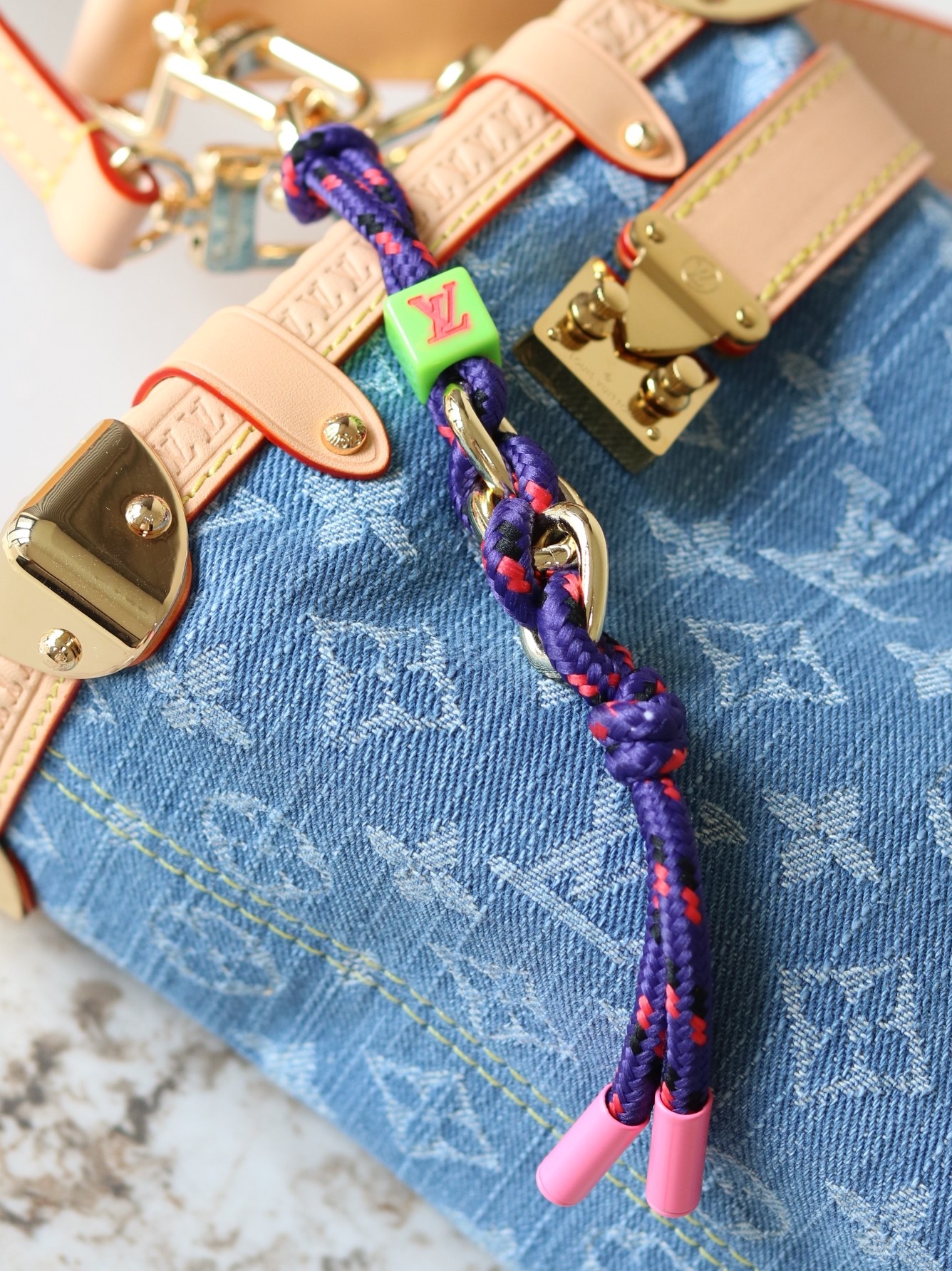 Louis Vuitton Side Trunk Medium Bag in Denim Rendez-Vous - Image 6