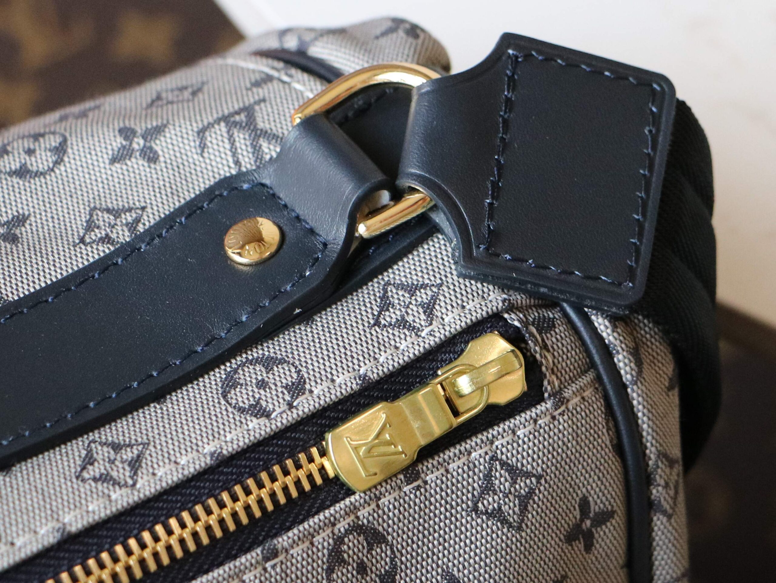 Louis Vuitton Saumur Crossbody Bag in Monogram Denim, M42352 Dark Blue - Image 6