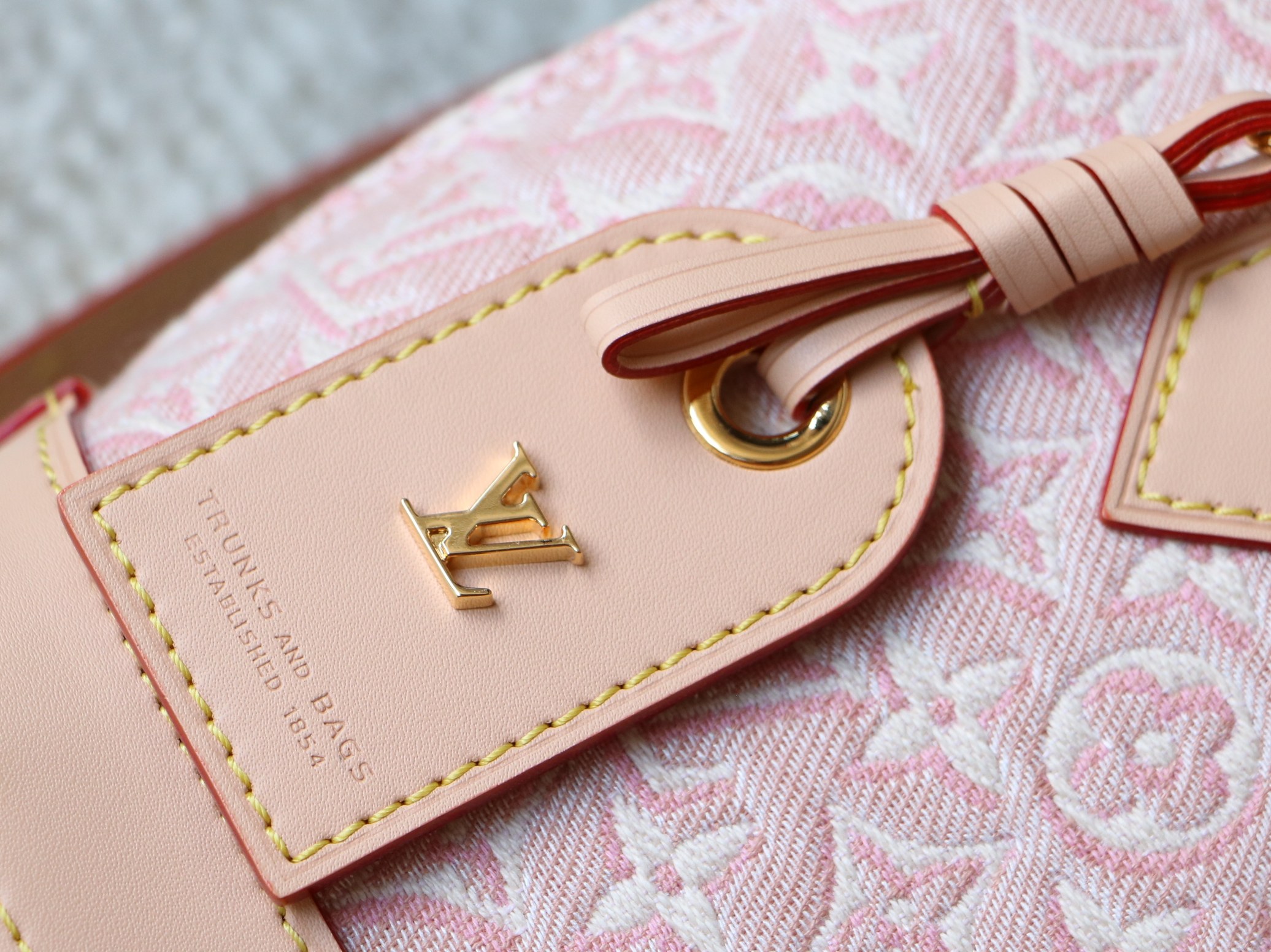 Louis Vuitton Alma BB Handbag in Pink Floral Jacquard - Image 6
