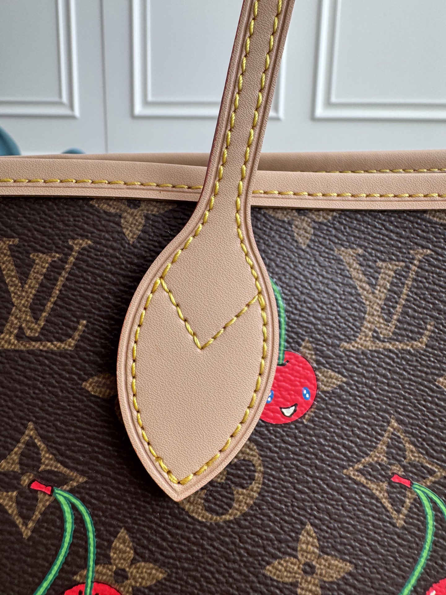 Louis Vuitton Neverfull MM Cherry Shopping Tote - Image 6