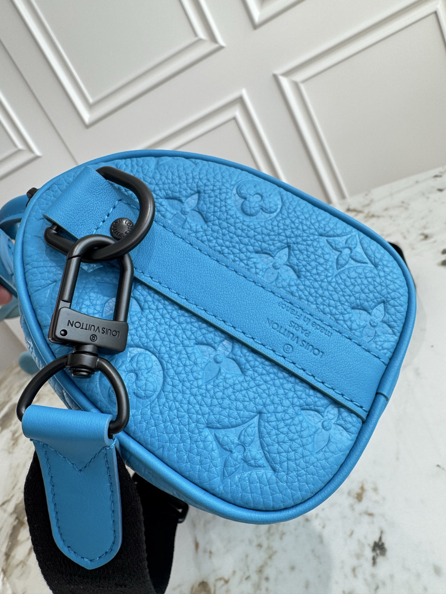 Keepall Mini Travel Bag in Blue Taurillon Monogram Leather - Image 6