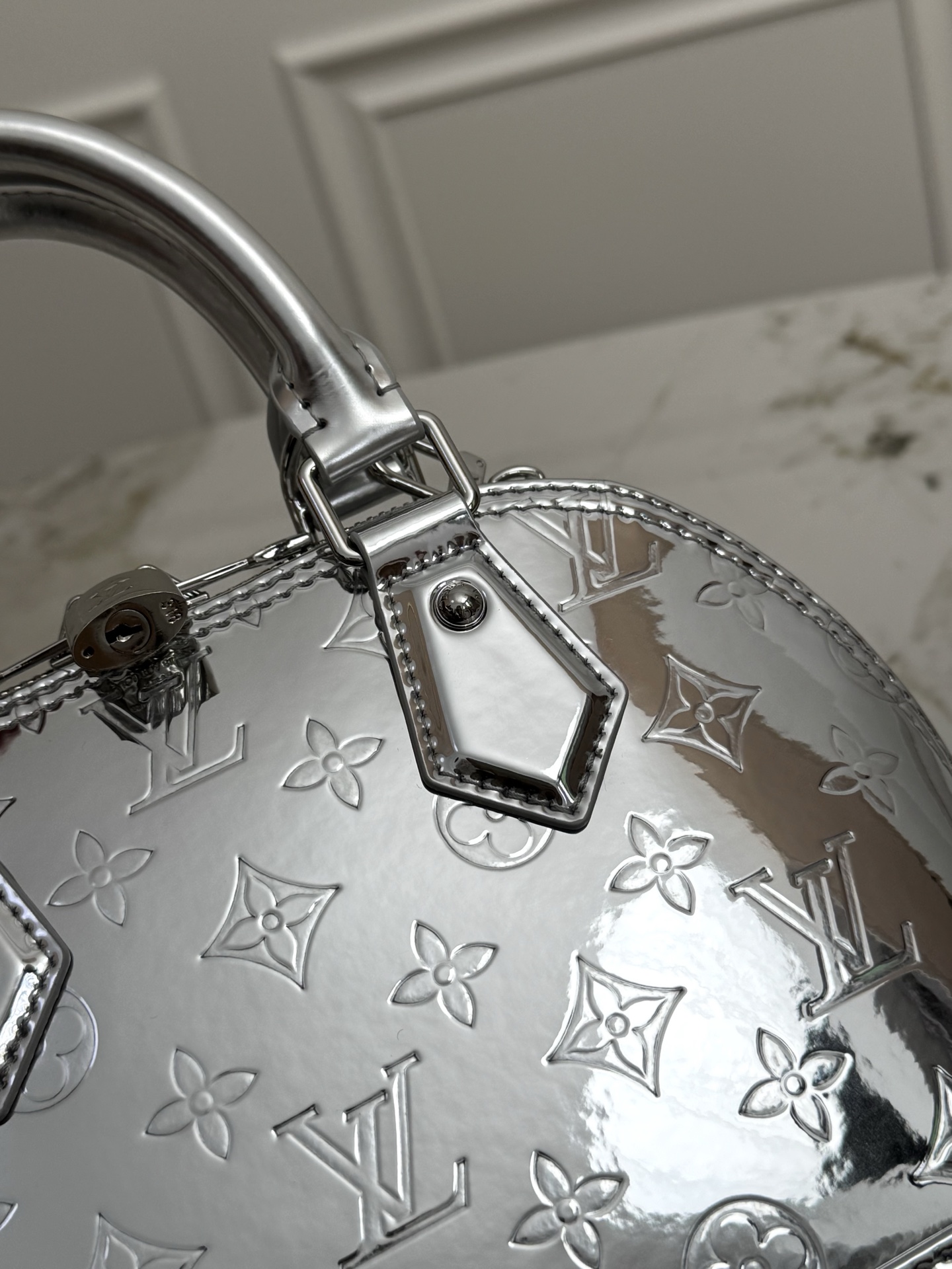 Louis Vuitton Alma BB Handbag in Monogram Miroir Copper - Image 6