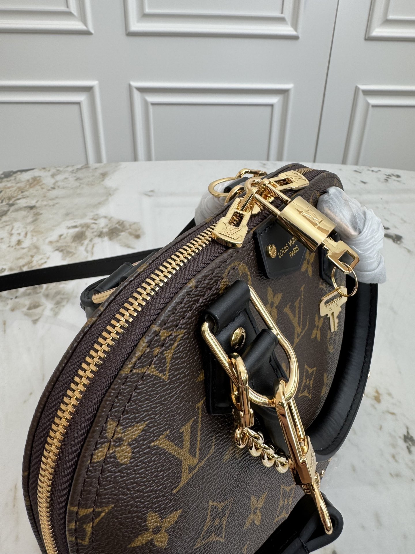 Louis Vuitton Alma BB Trunk-Style Handbag - Image 6
