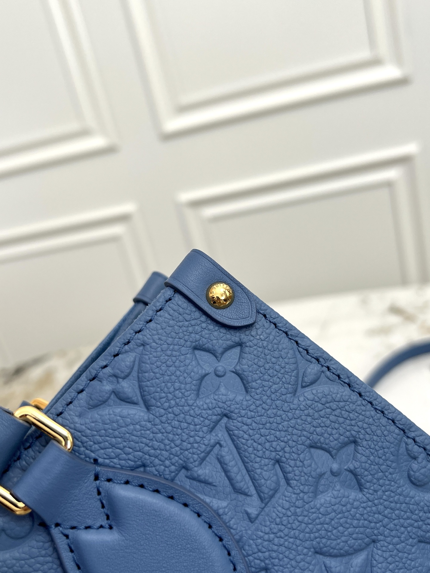 Louis Vuitton OnTheGo Mini Handbag in Blue Monogram Empreinte Leather - Image 6