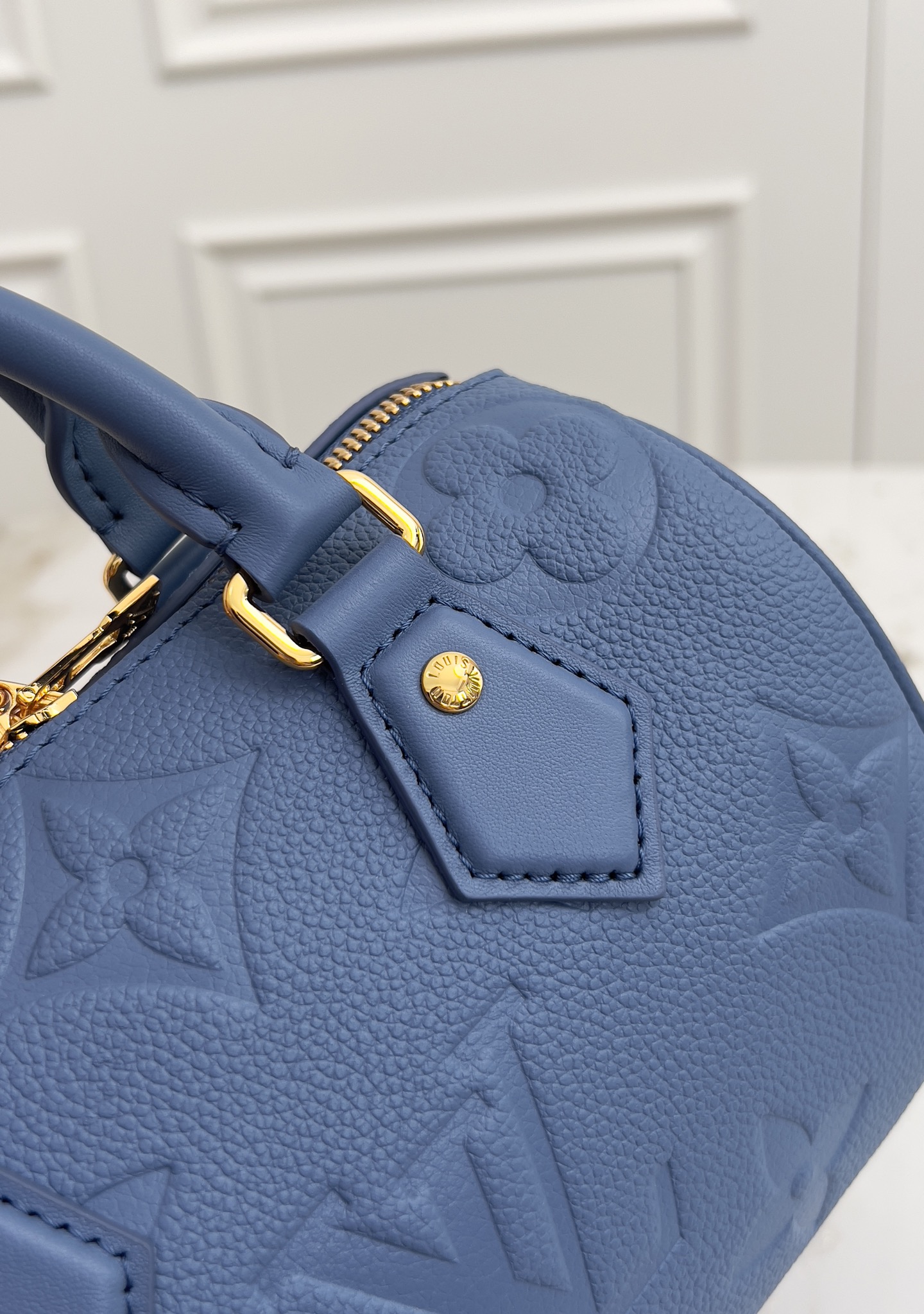 Louis Vuitton Speedy Bandouliere 20 Handbag in Blue Monogram Empreinte Leather - Image 6