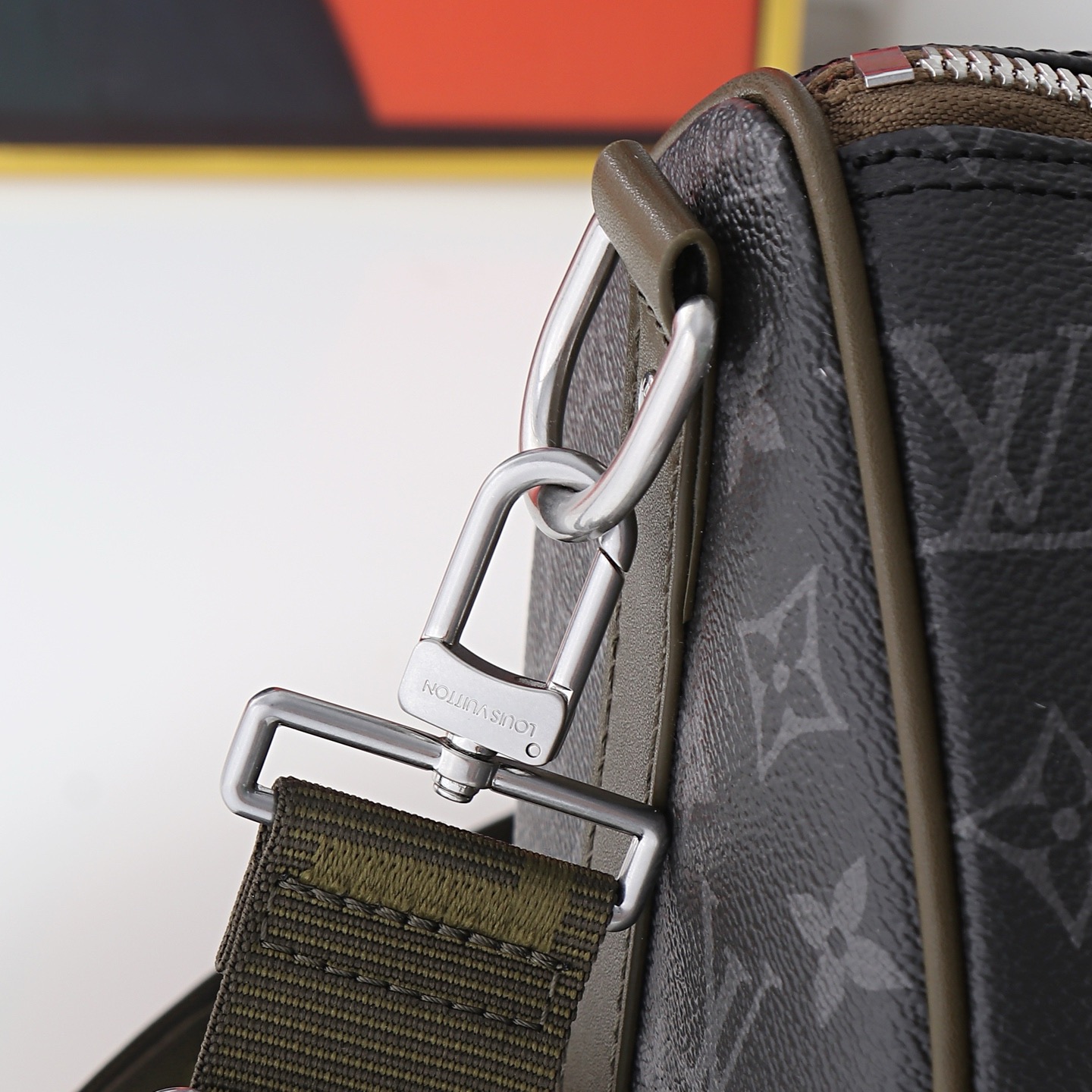 Louis Vuitton Keepall Bandouliere 35 Travel Bag in Monogram Eclipse Canvas - Image 6