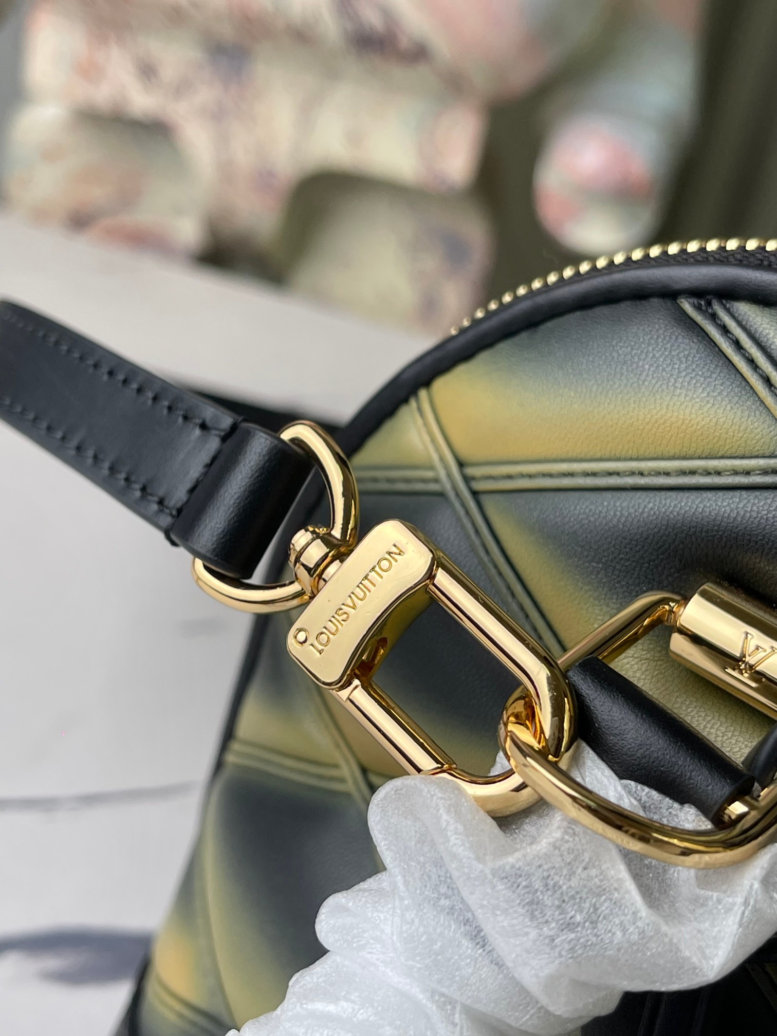 Louis Vuitton Alma BB Gradient Diamond-Quilted Leather Handbag - Image 6