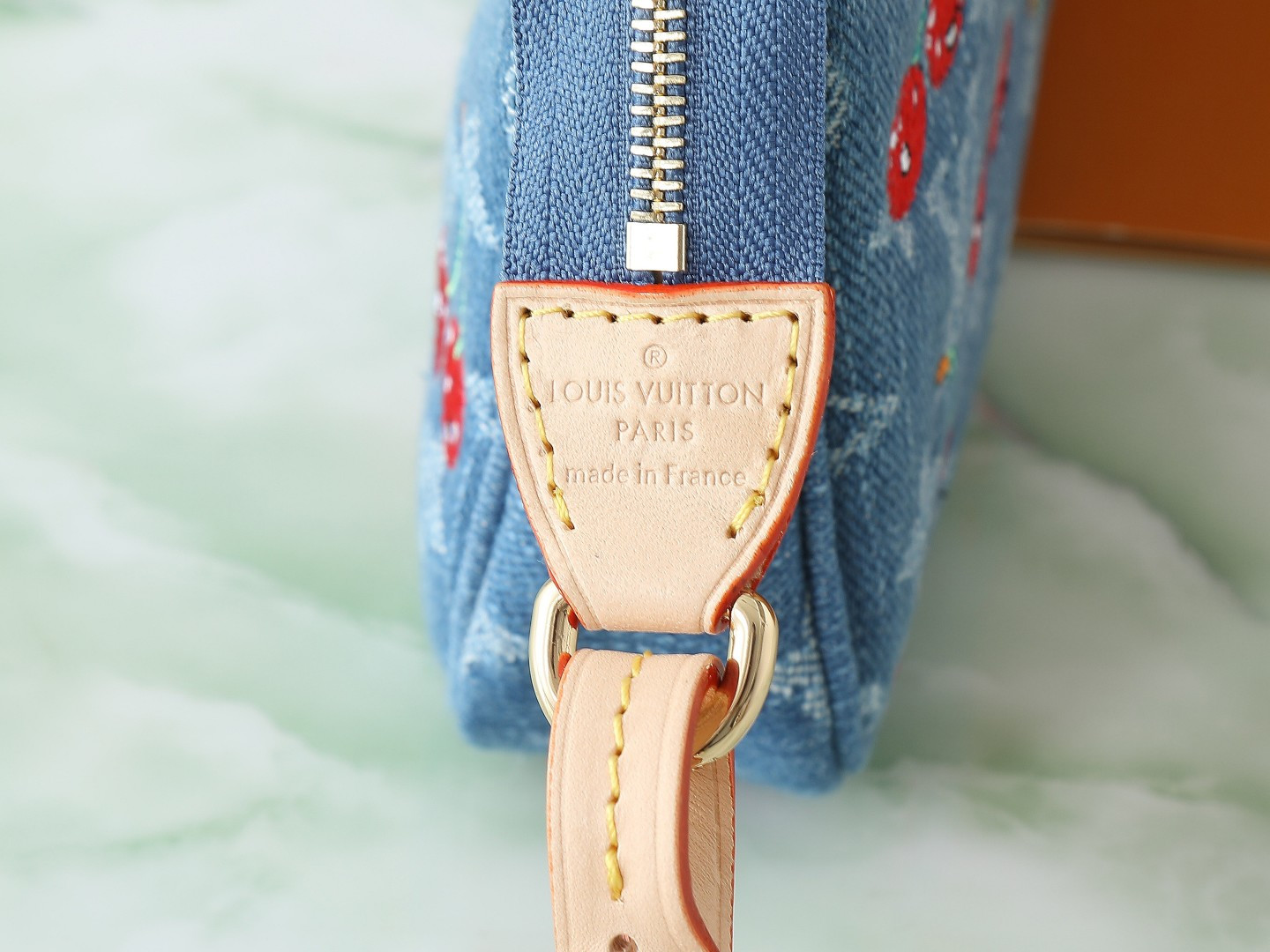 Louis Vuitton x Takashi Murakami Pochette Accessoires Denim Shoulder Bag - Image 6