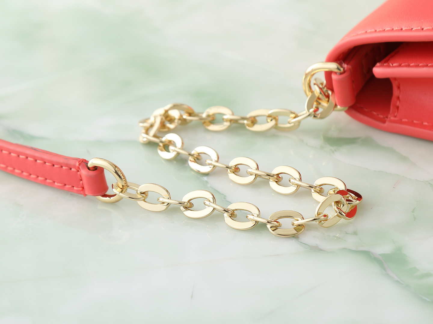 Louis Vuitton LV Bloom Wallet on Chain in Coral Leather - Image 6
