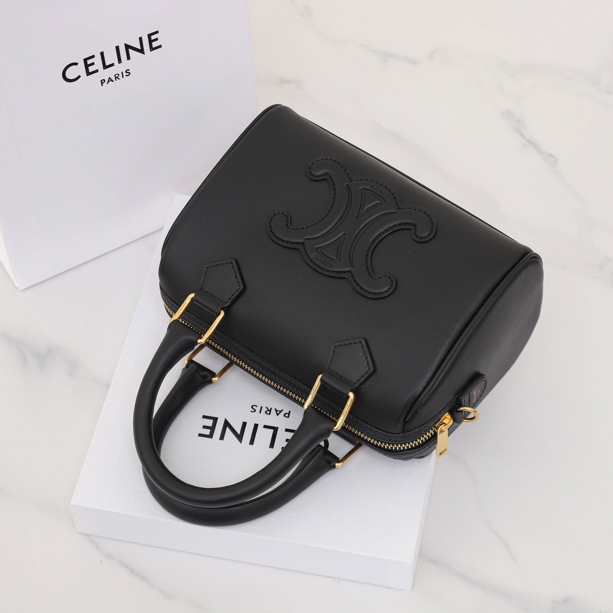 Italian Cowhide Embossed Bucket Handbag - Image 6