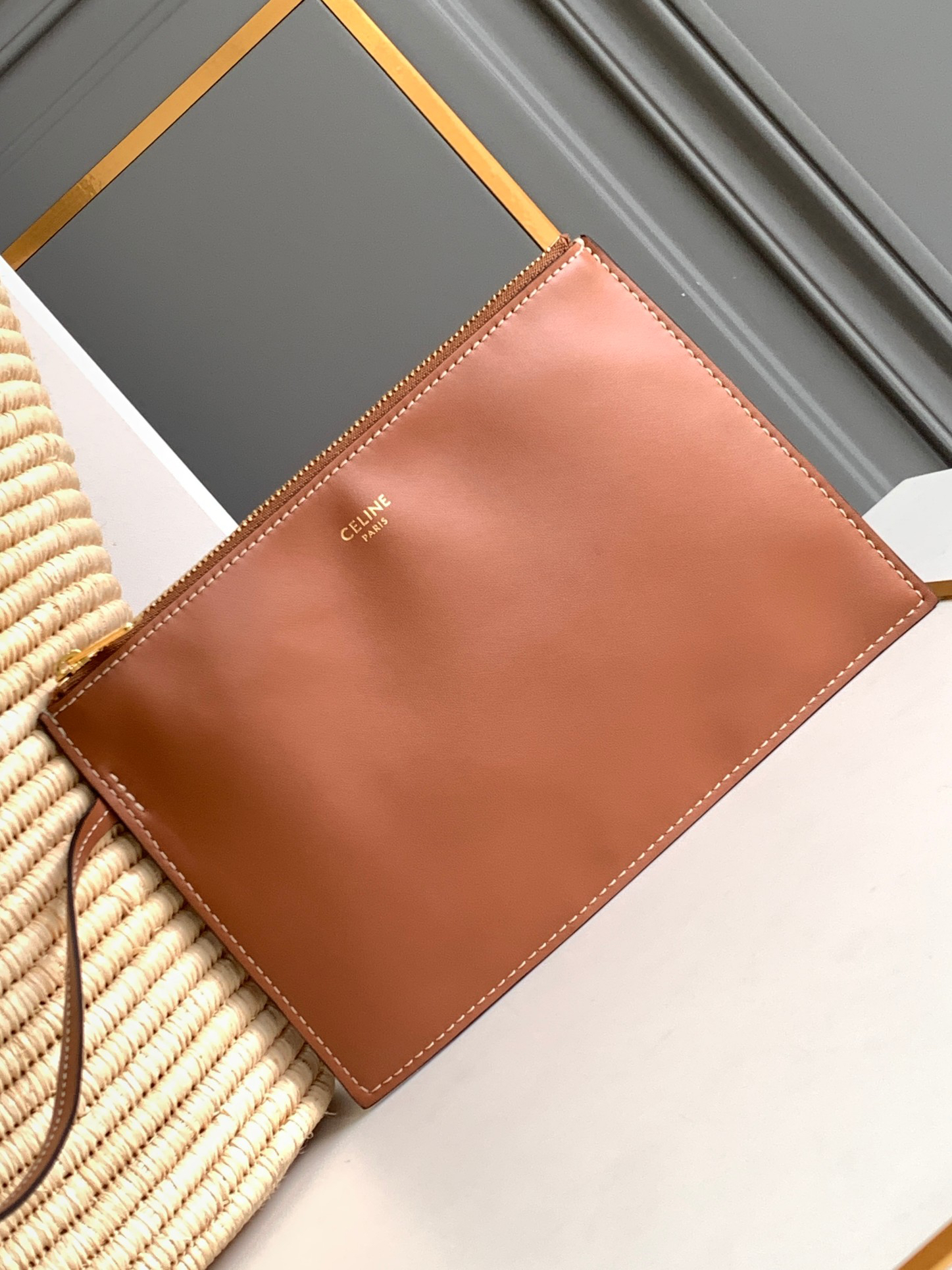 CELINE Medium Woven TRIOME Tote Bag - Image 6