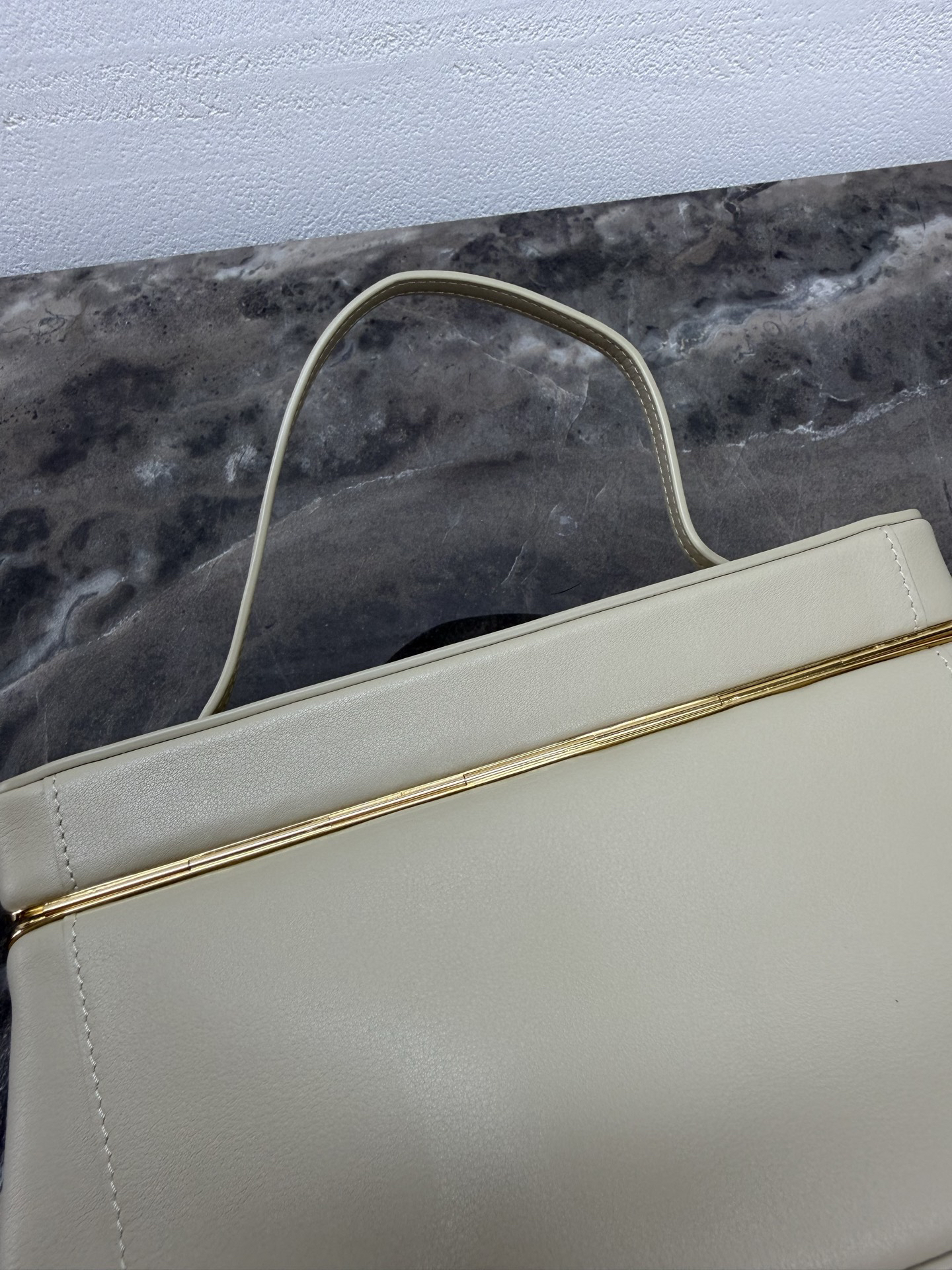 Rectangle Calfskin Handbag with Lambskin Lining - Image 6