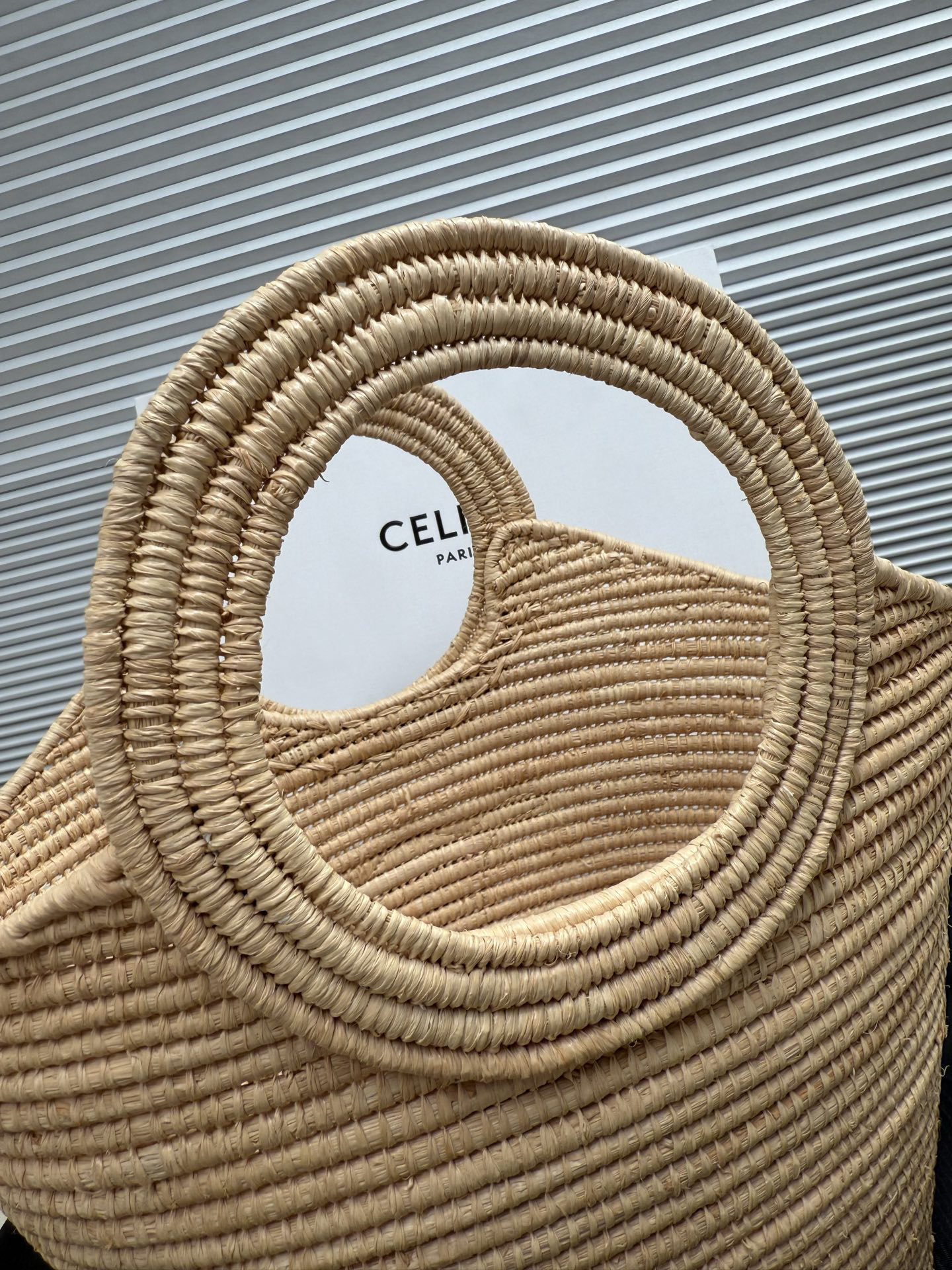 CELINE Raffia Woven Tote Bag - Image 6