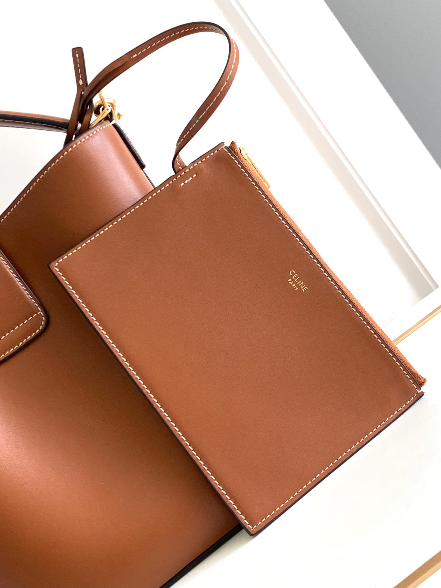 CELINE Louise Medium Smooth Calfskin Leather Handbag - Image 6