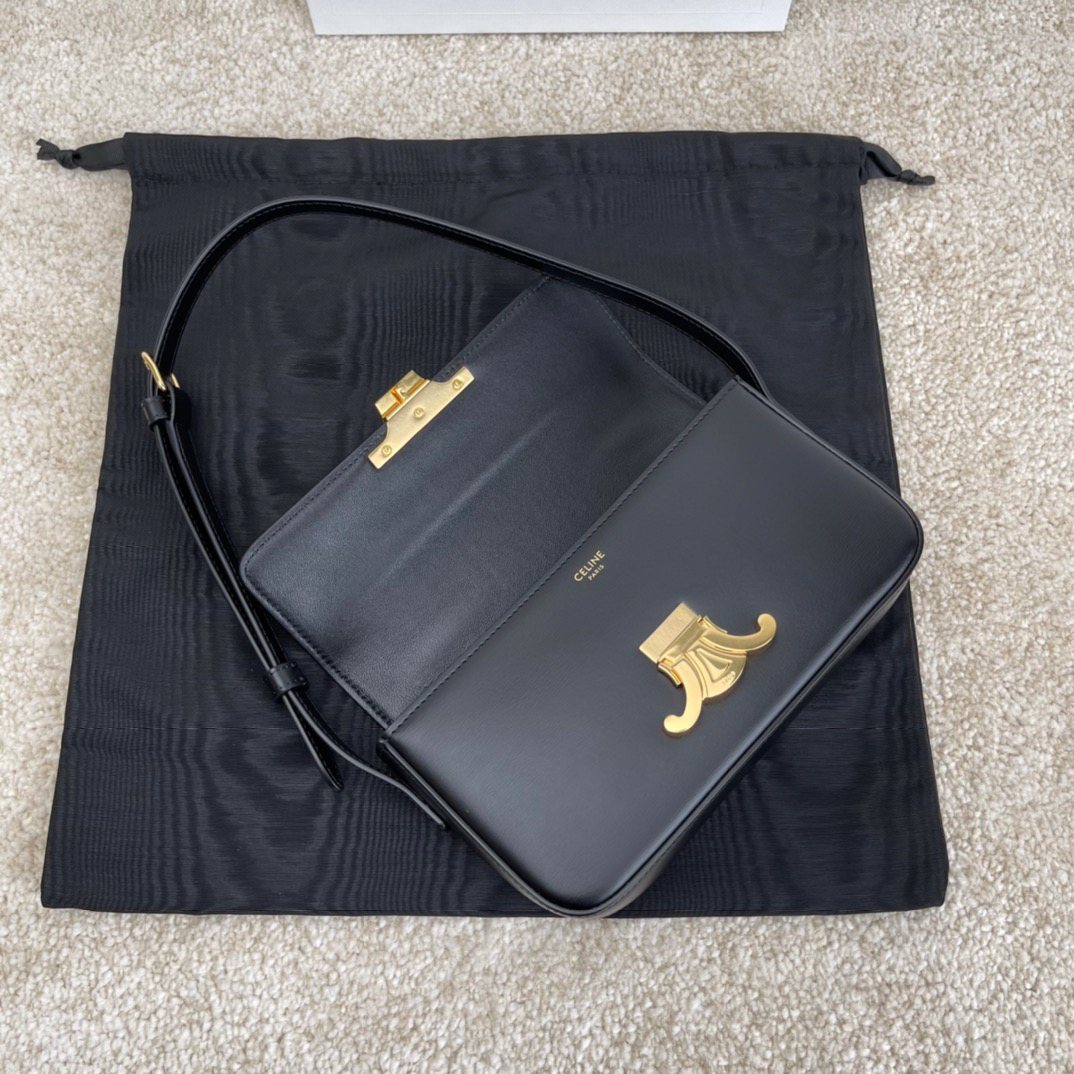TRIOME Brown Textured Leather Shoulder Bag - Image 6
