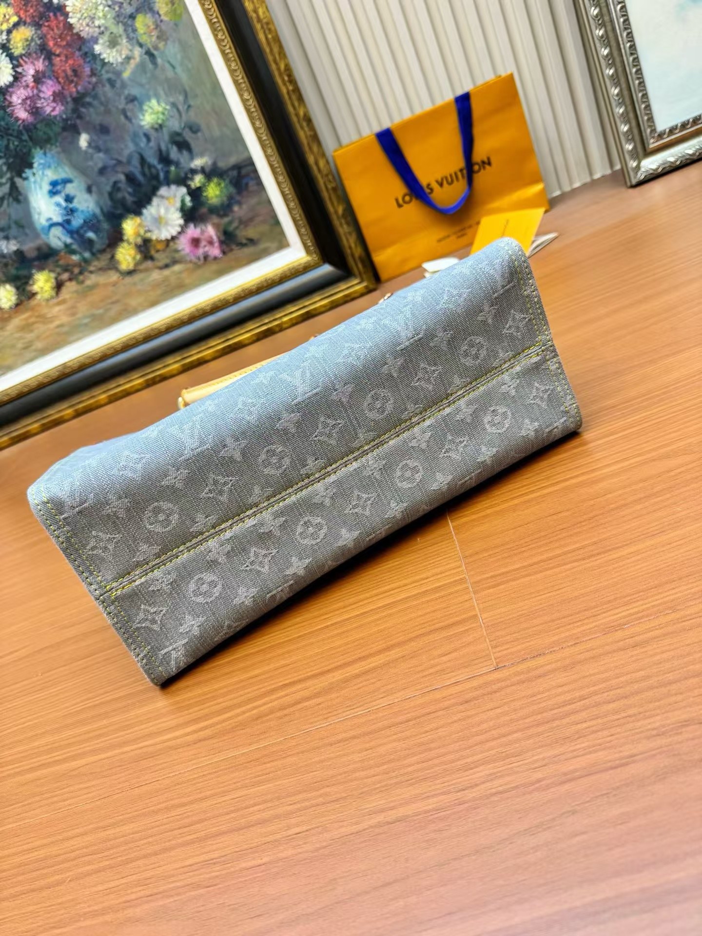 Louis Vuitton OnTheGo MM Monogram Denim Tote Bag - Image 6