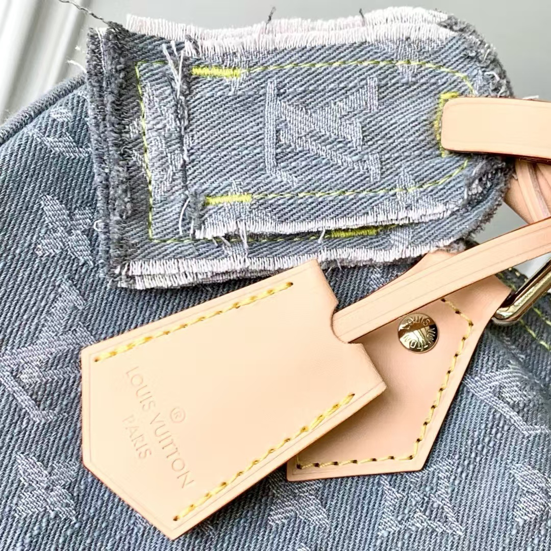 Louis Vuitton Speedy Soft 30 Denim Handbag - Image 6