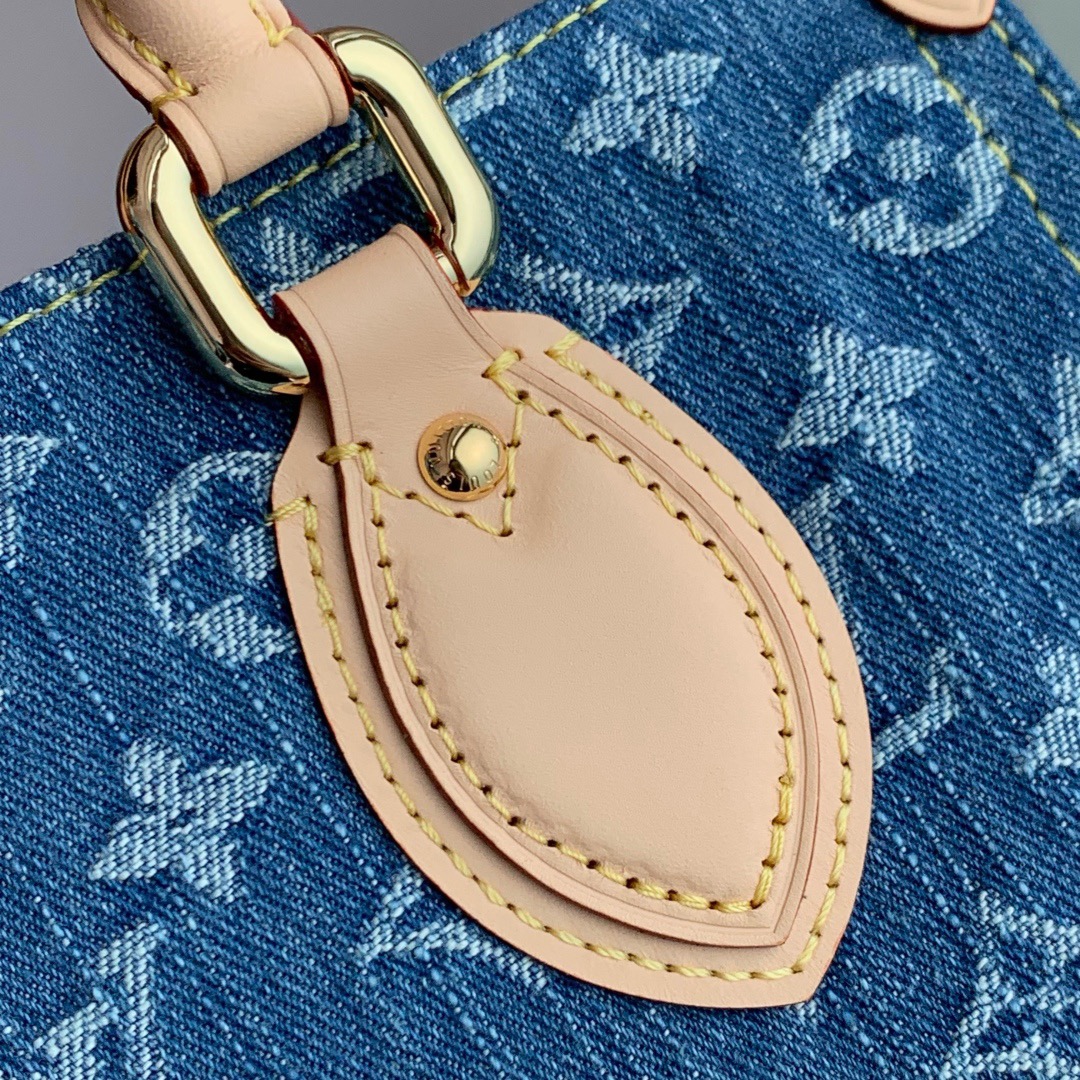 Louis Vuitton OnTheGo Small Handbag in Monogram Denim - Image 6