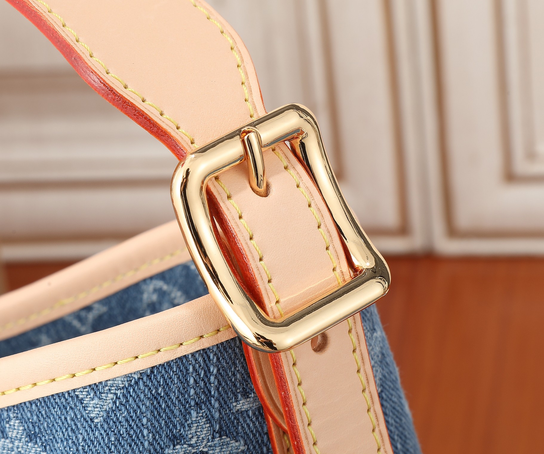 CarryAll Medium Handbag in Monogram Denim Canvas and Leather - Image 6