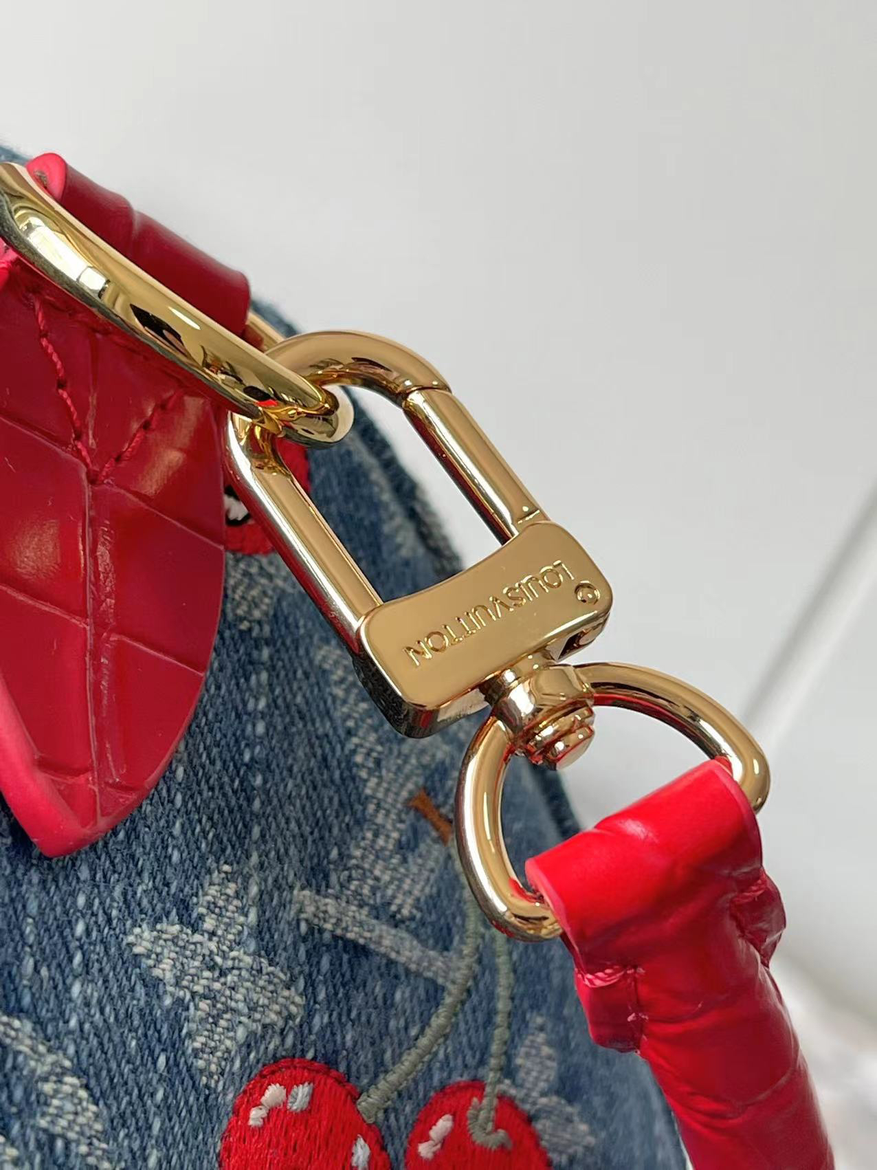 Louis Vuitton Speedy 18 Bandoulière Denim Handbag - Image 6