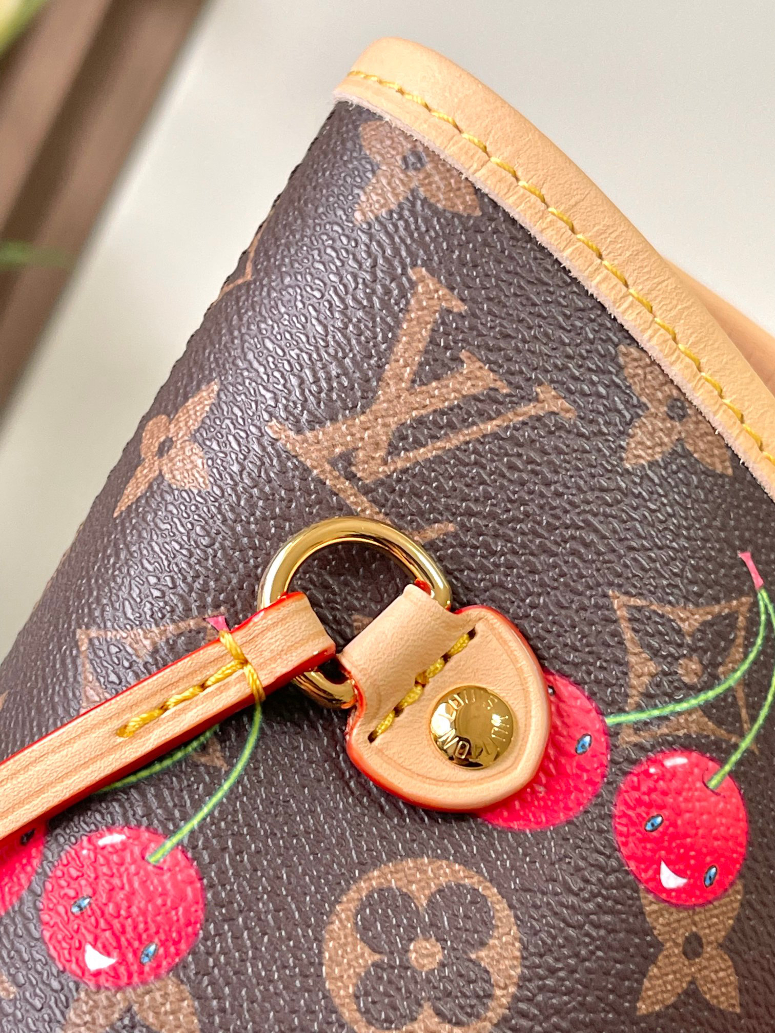 Louis Vuitton Neverfull MM Cherry Monogram Tote Bag - Image 6