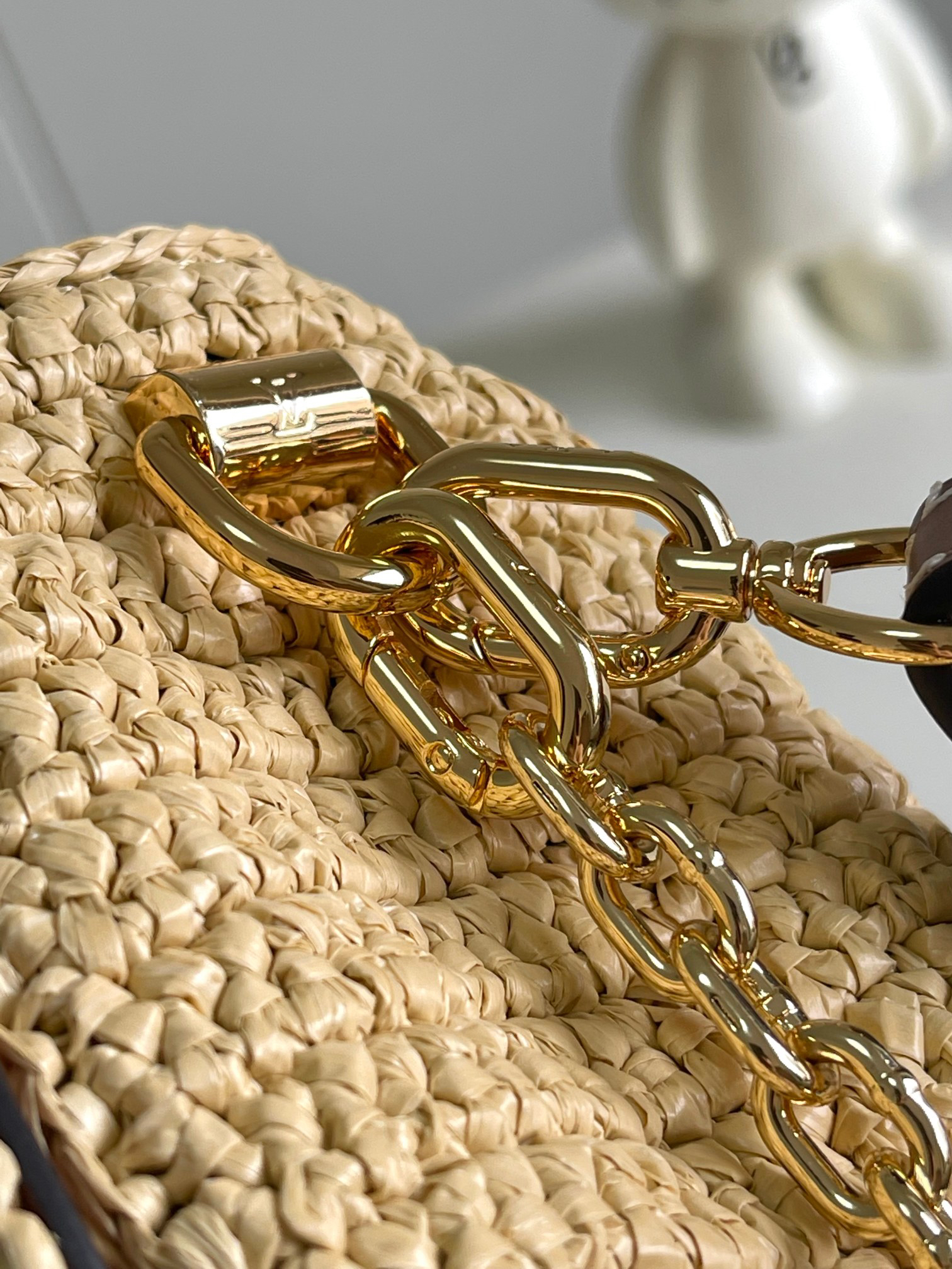 Louis Vuitton Twist Raffia Woven Flap Shoulder Bag M25030 Brown - Image 6
