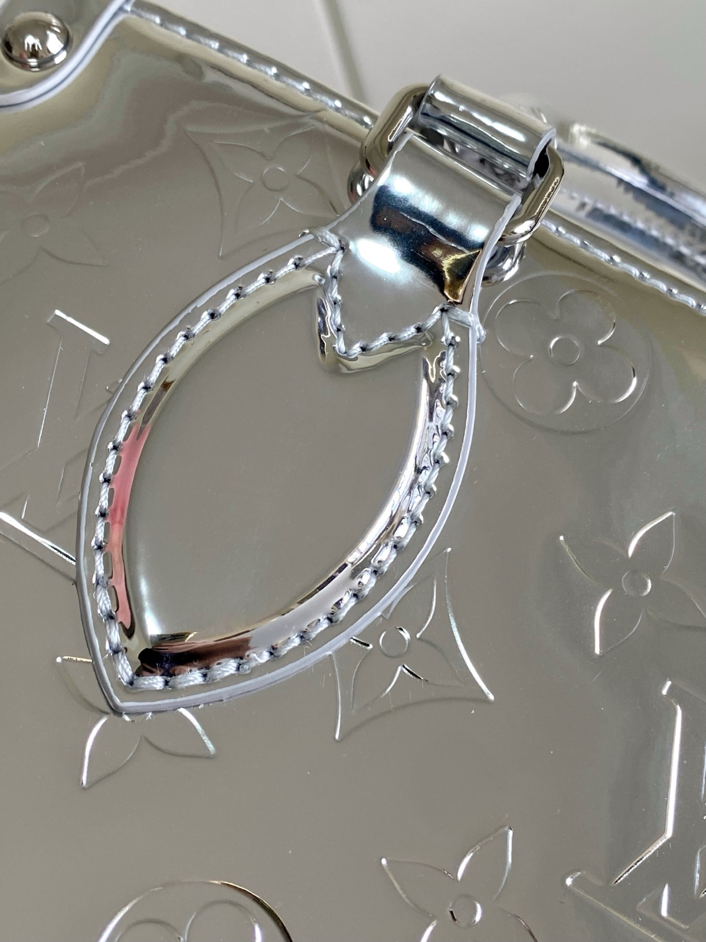 Louis Vuitton OnTheGo Small Crossbody Bag in Silver Monogram Miroir - Image 6