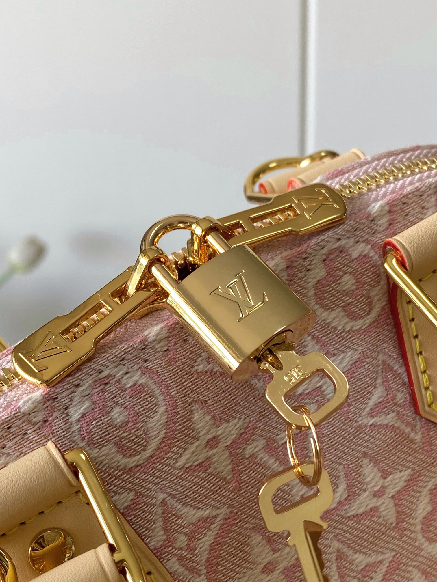 Louis Vuitton Alma BB Handbag in Pink Monogram Emblème Jacquard Canvas - Image 6