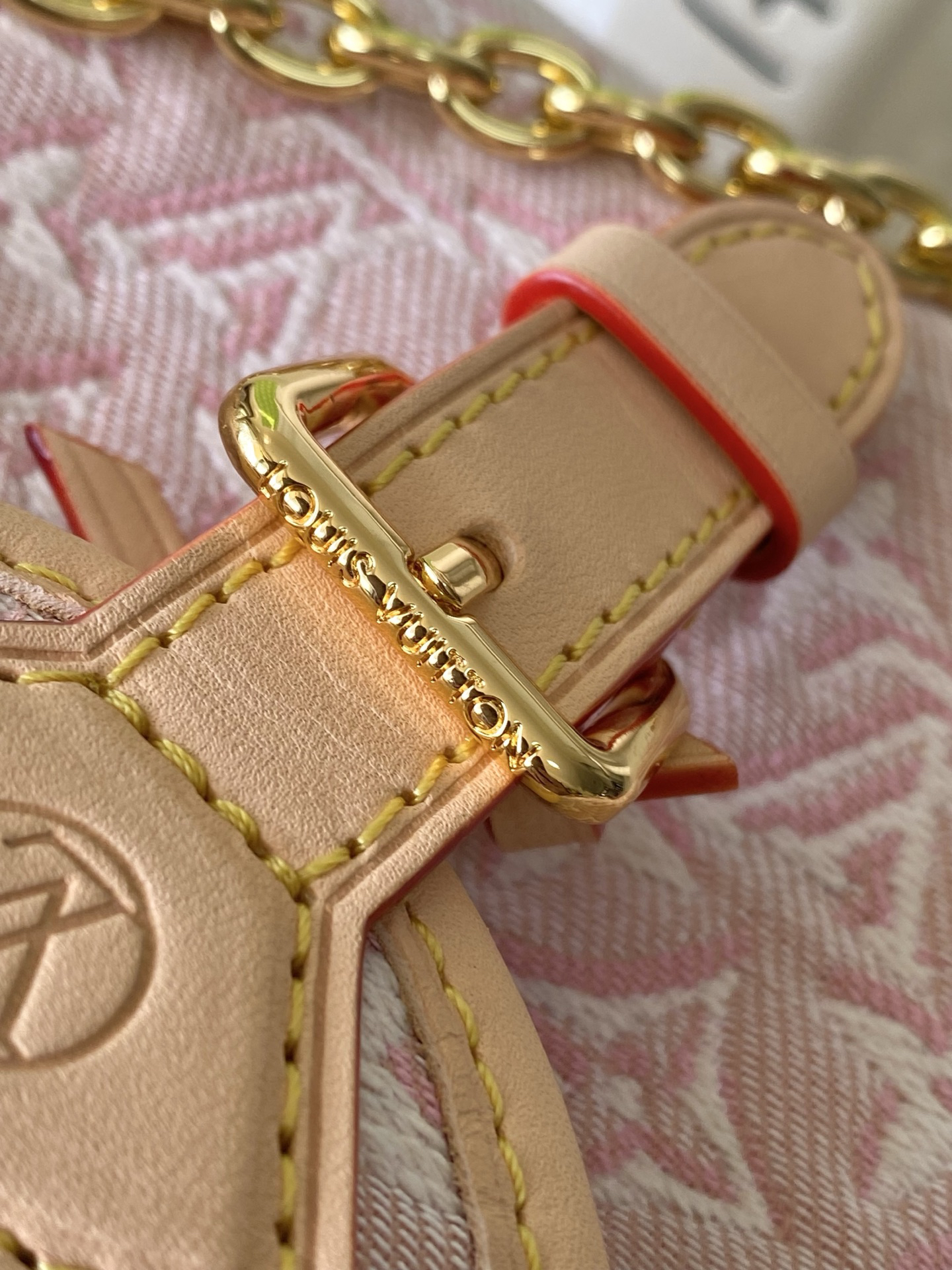 Louis Vuitton Odyssee Small Crossbody Bag in Pink Monogram Emblème Jacquard - Image 6
