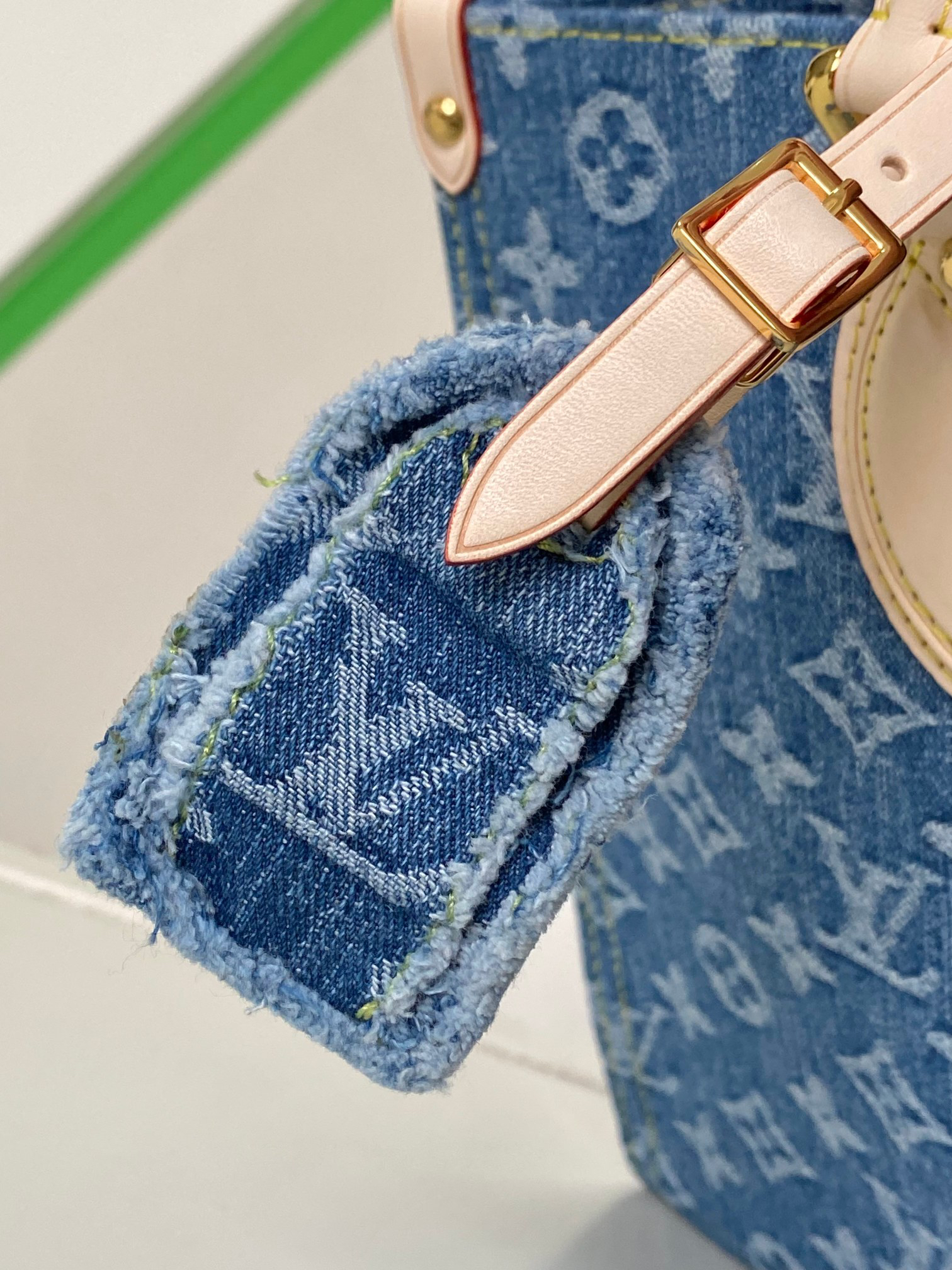 Louis Vuitton Onthego Medium Tote Bag in Blue Denim - Image 6