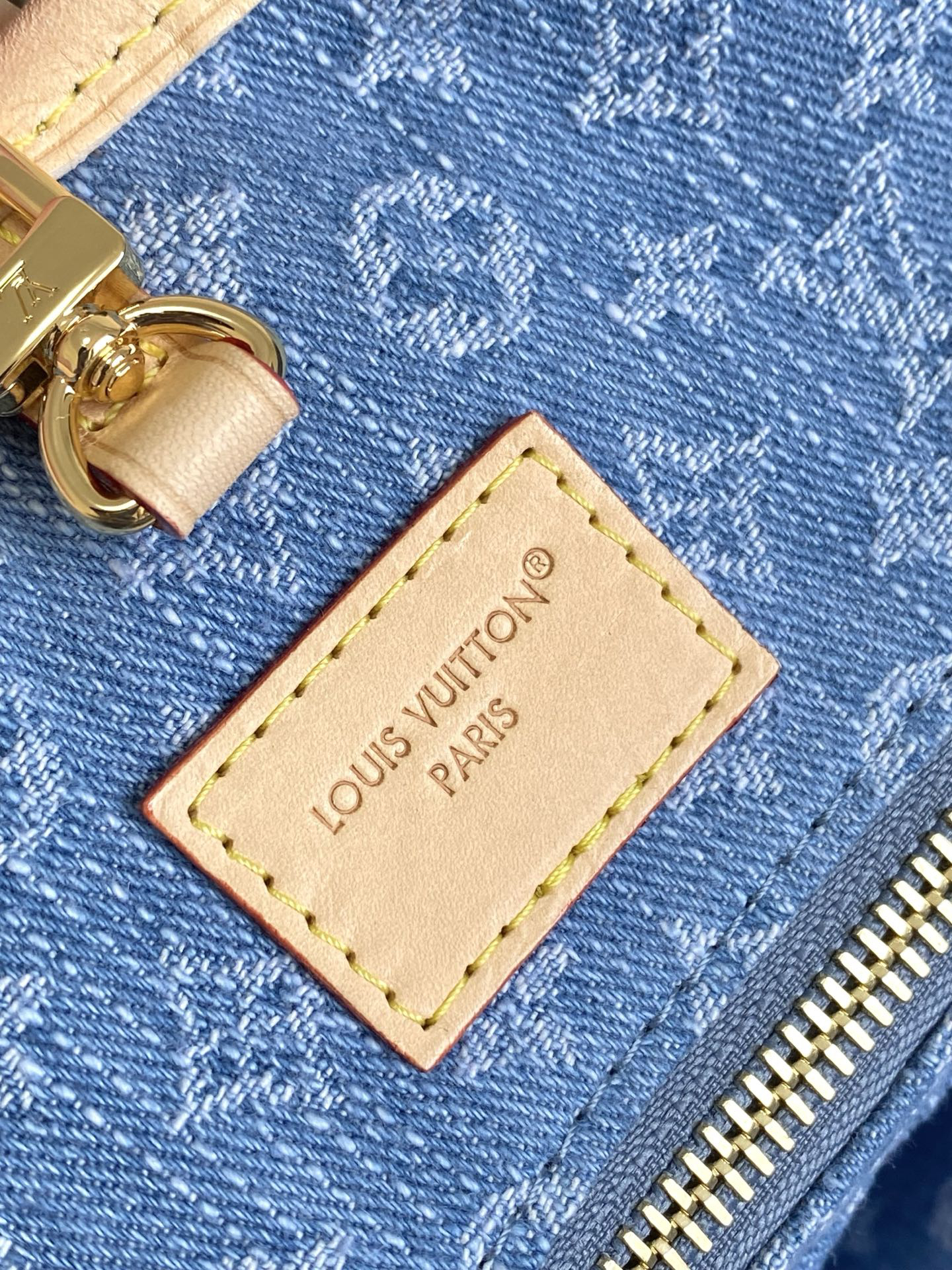 Louis Vuitton Neverfull Monogram Denim Tote Bag - Image 6
