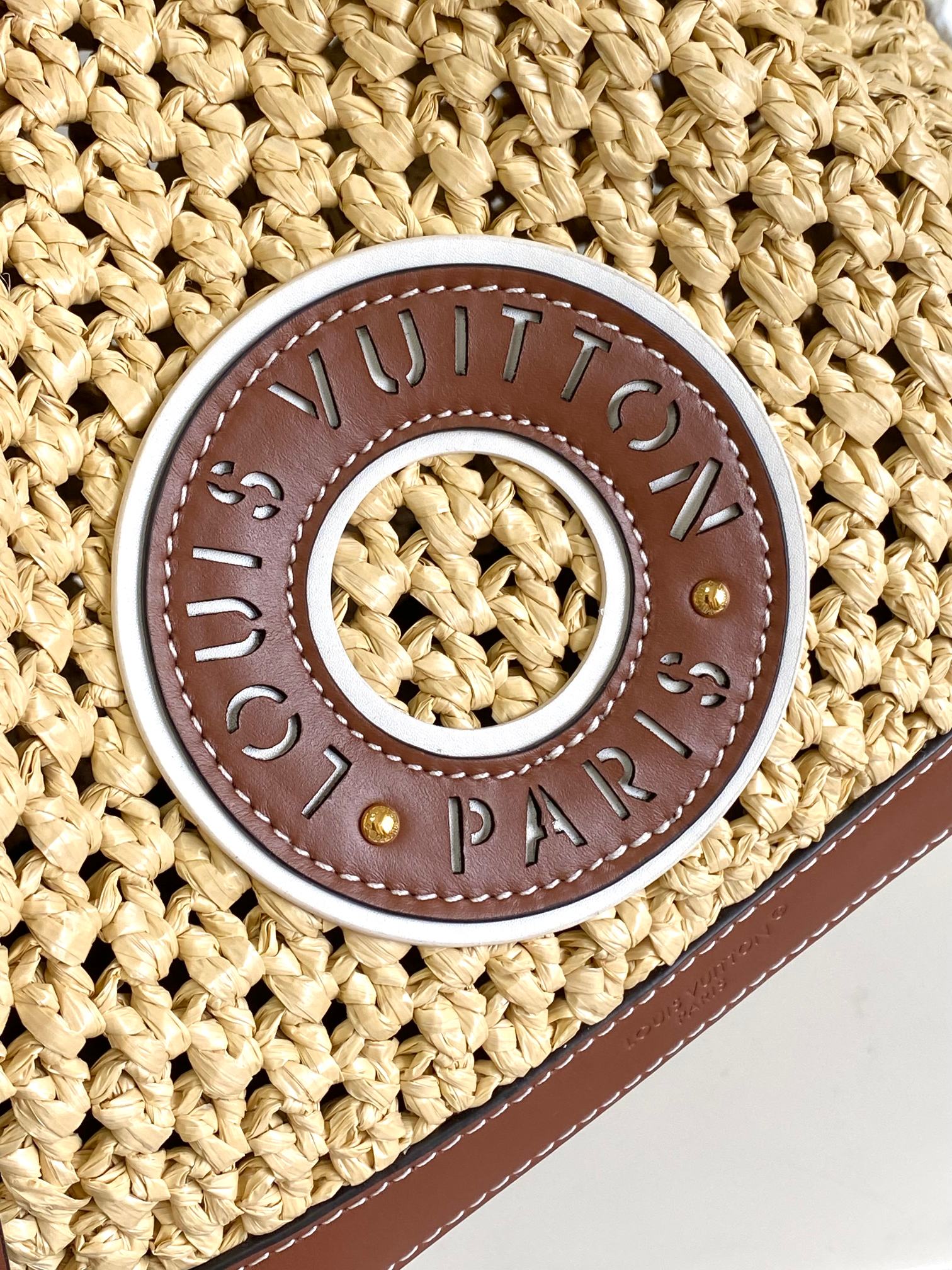 Louis Vuitton Noé BB Woven Raffia Bucket Bag - Image 6