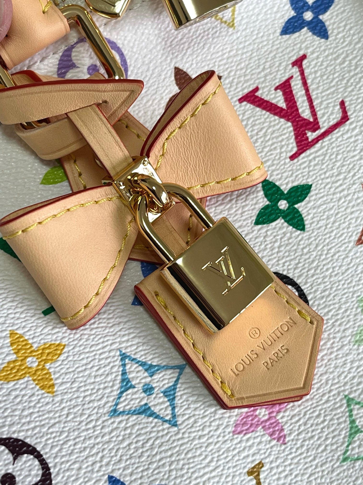 Louis Vuitton x Takashi Murakami Speedy Bandouliere 25 Handbag in White Multicolor Monogram - Image 6