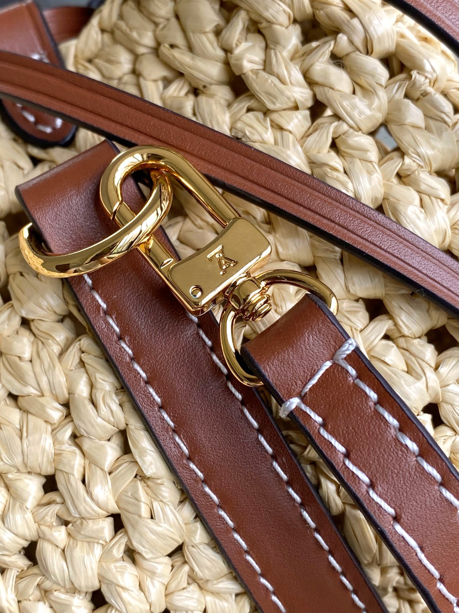 Noé Purse Raffia Bucket Handbag - Image 6