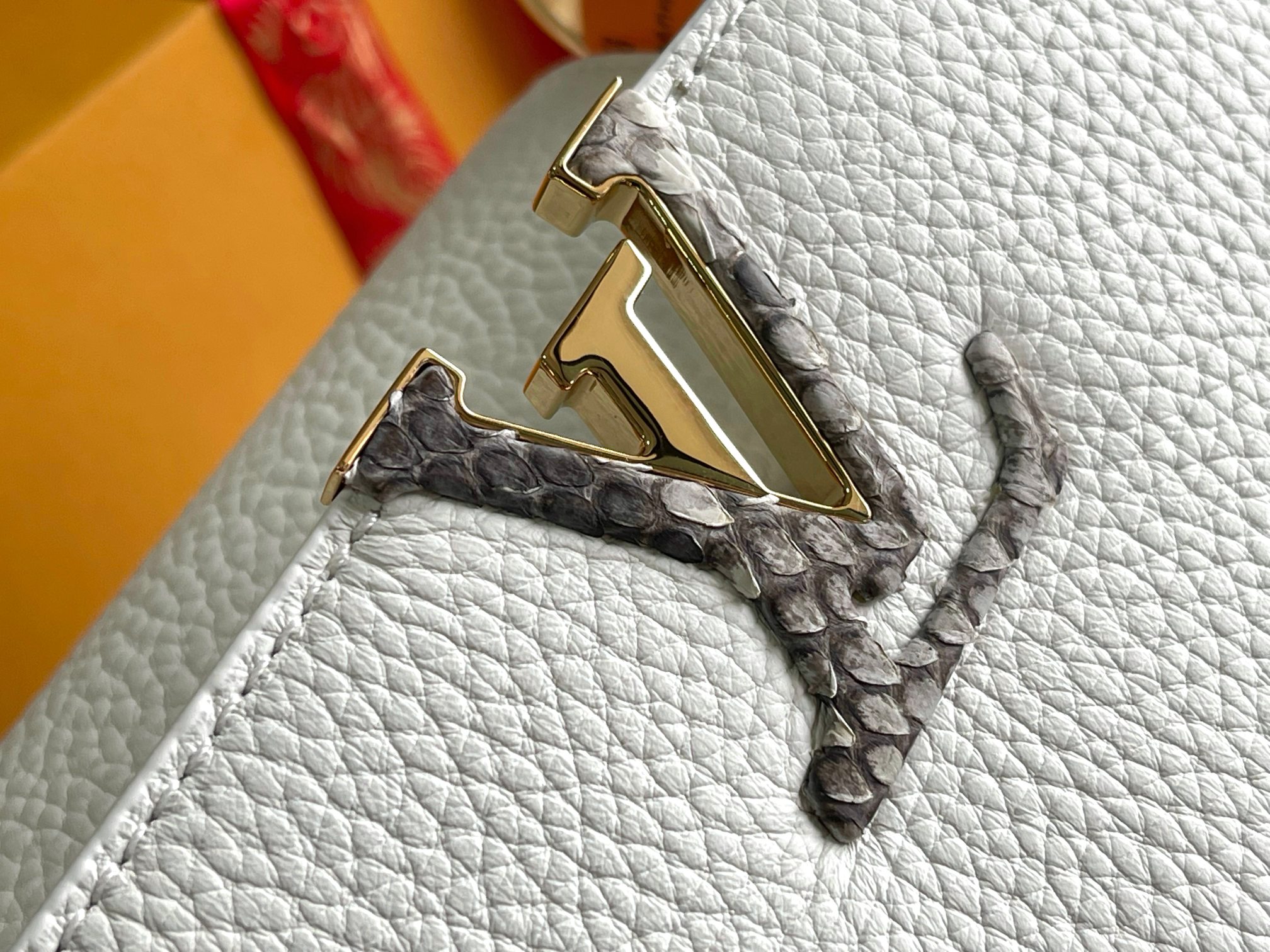 Louis Vuitton Capucines BB Handbag in Taurillon Leather with Python Trim - Image 6